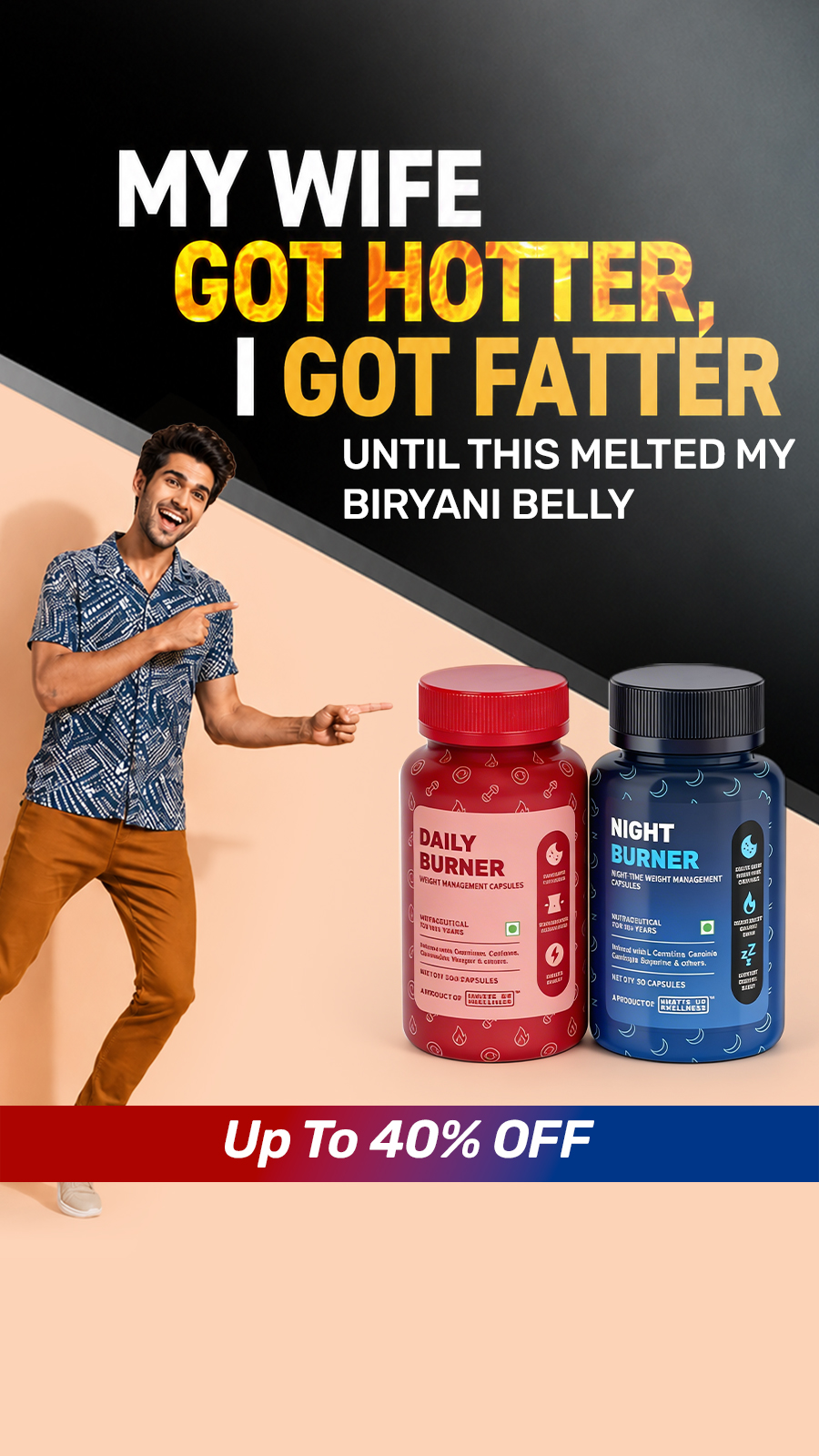 What's Up Wellness Facebook ad: Shed fat & curb cravings 24x7