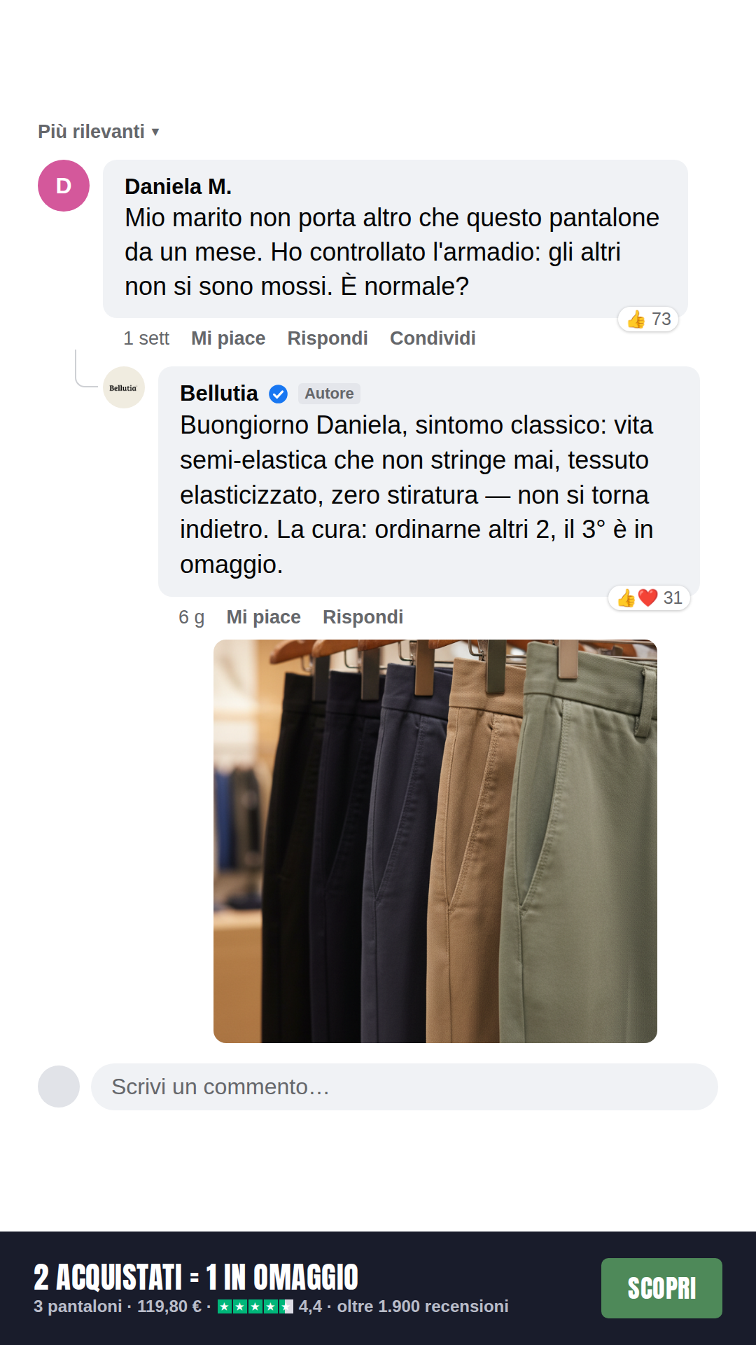 Bellutia Italia Facebook ad
