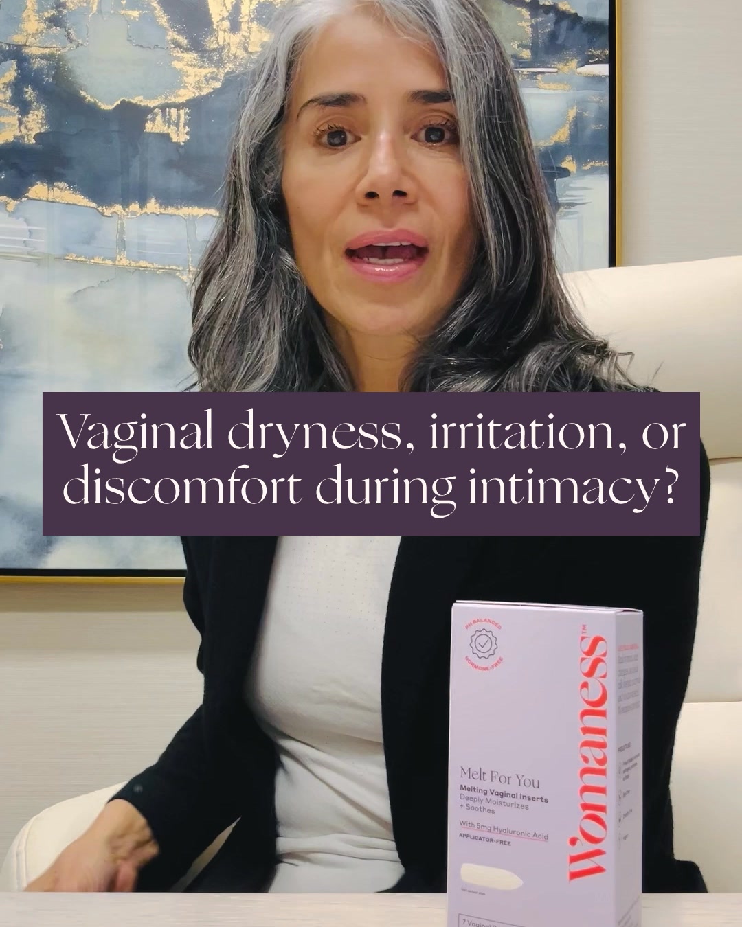 Womaness Facebook ad: Restore Comfort, Naturally & Hormone-Free