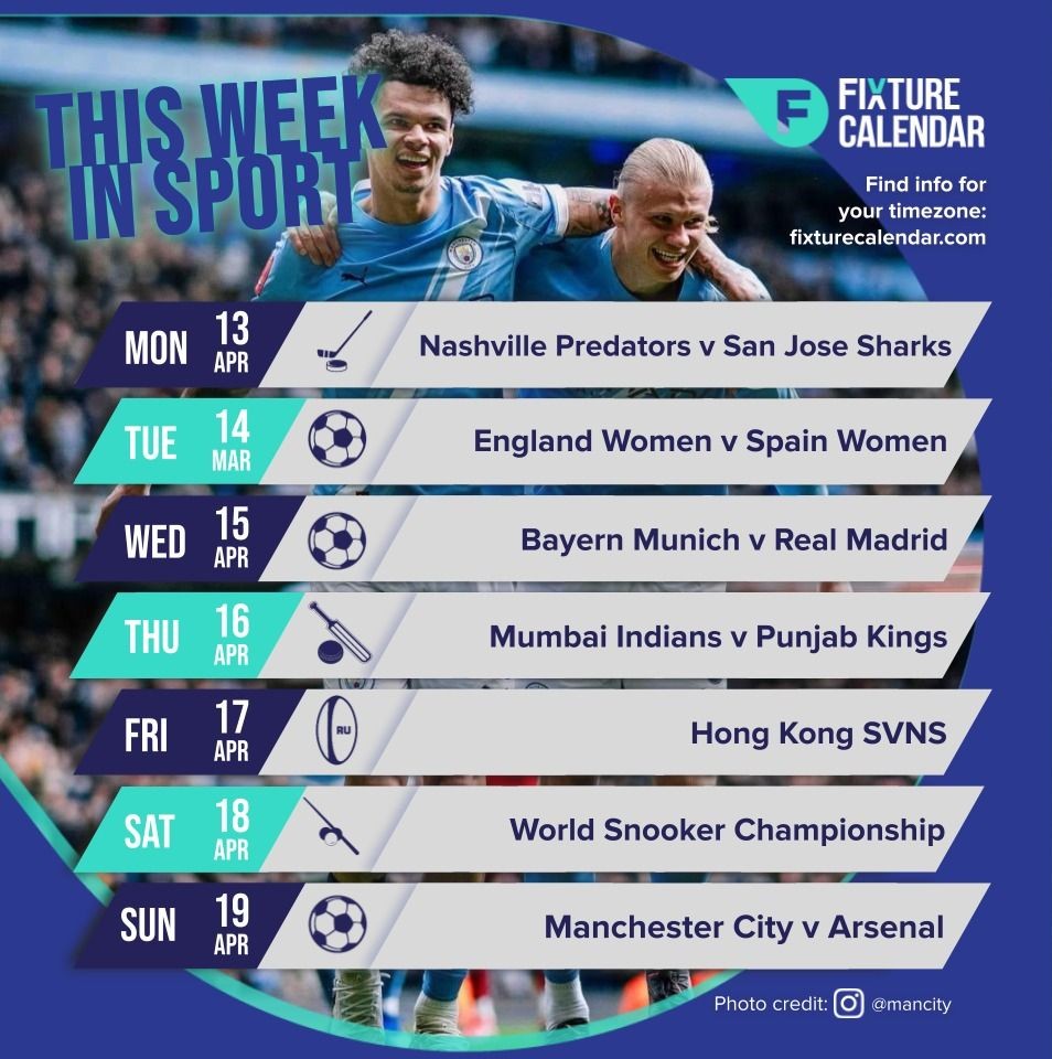 Fixture Calendar Facebook ad: Don’t miss this week of fantastic sport!