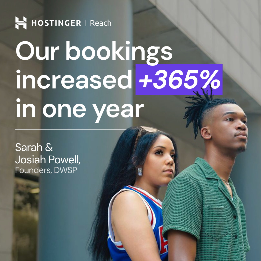 Hostinger Facebook ad: AI-powered email marketing