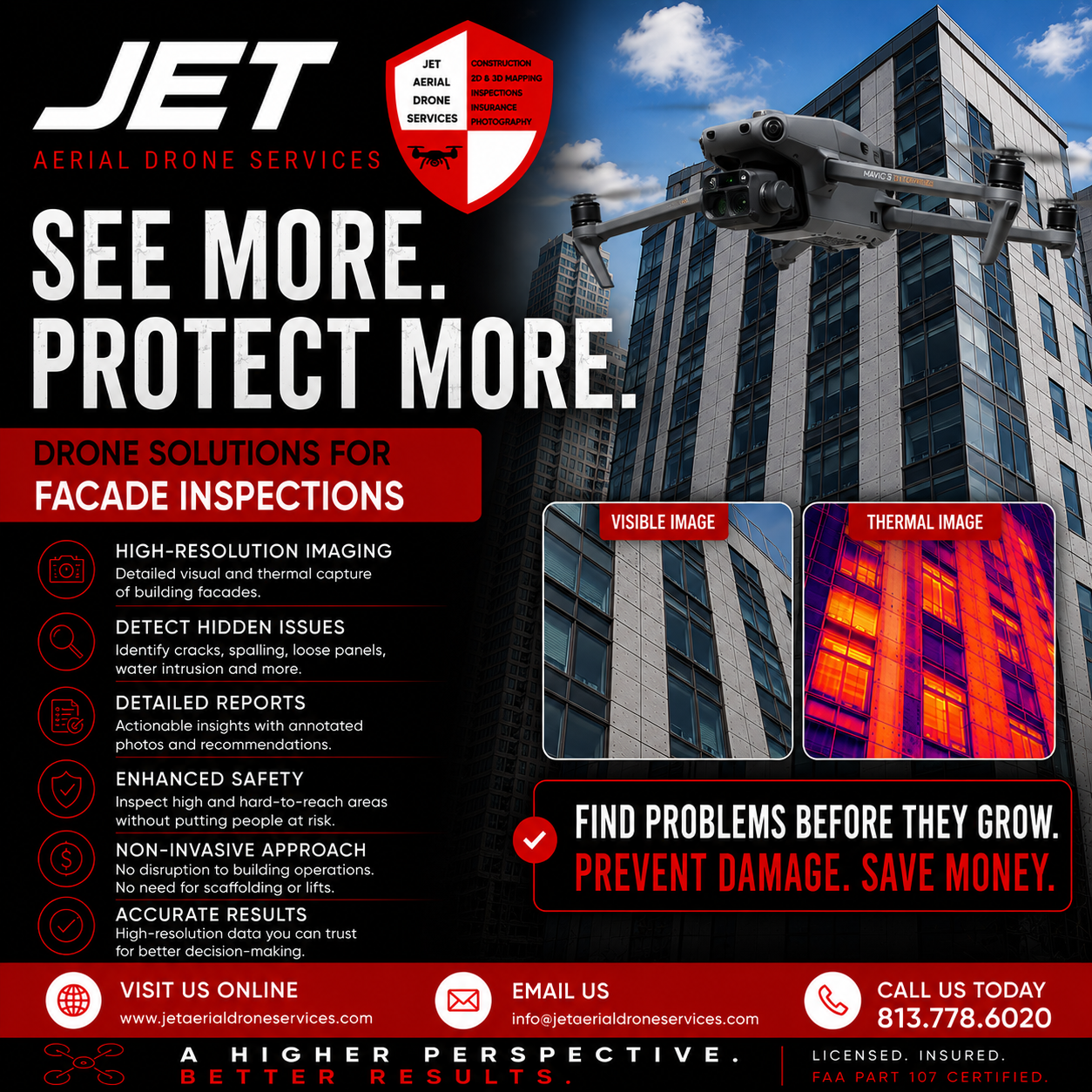 JET Aerial Drone Services, LLC Facebook ad: From Commercial Jobsite Inspections, Drone 2D & 3D…