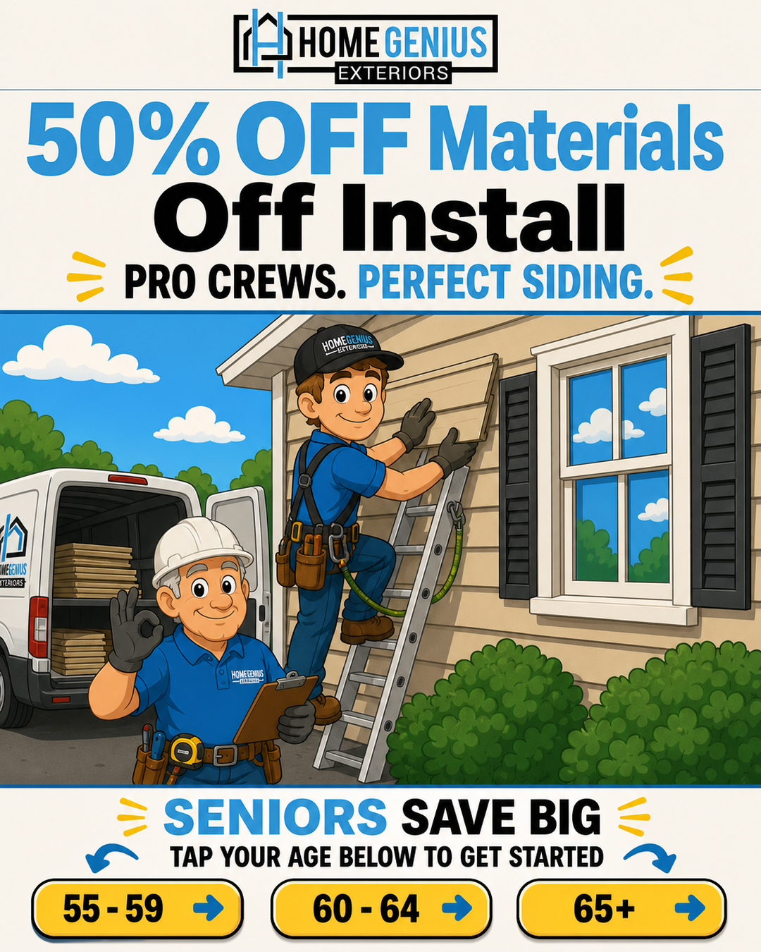 Home Genius Exteriors Facebook ad