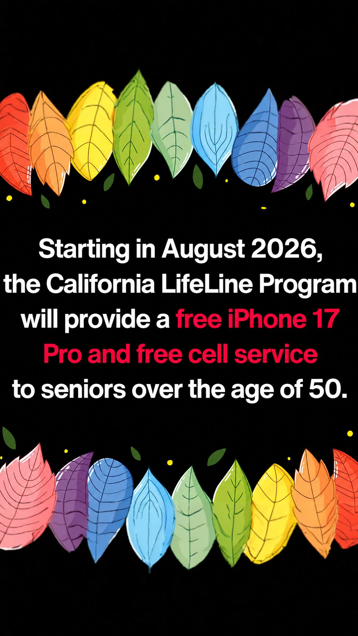 Free Smartphone Pros Facebook ad: Free Smartphone + Free Unlimited Service in California