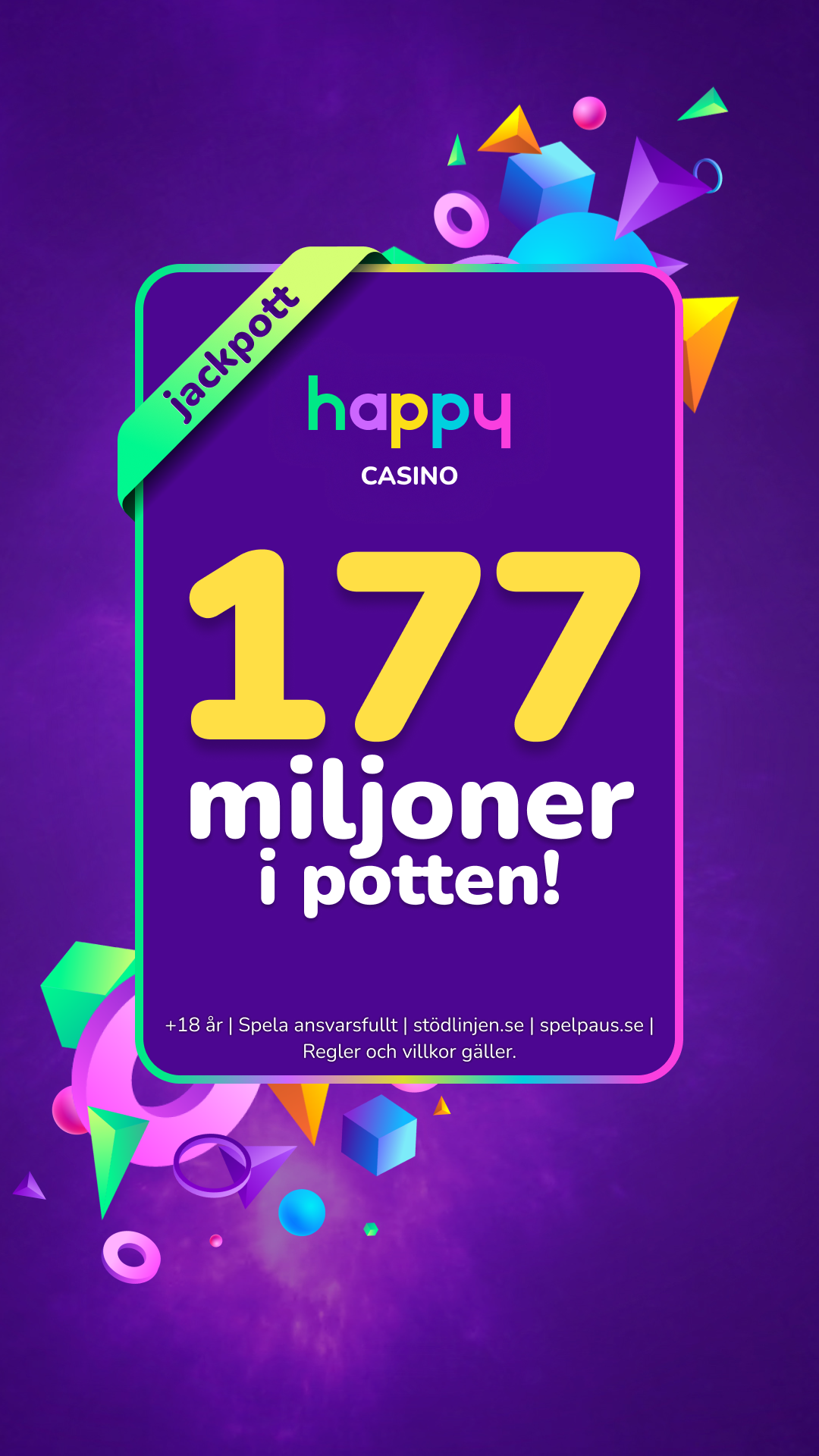 Happycasino.se Facebook ad: En helt ny känsla
