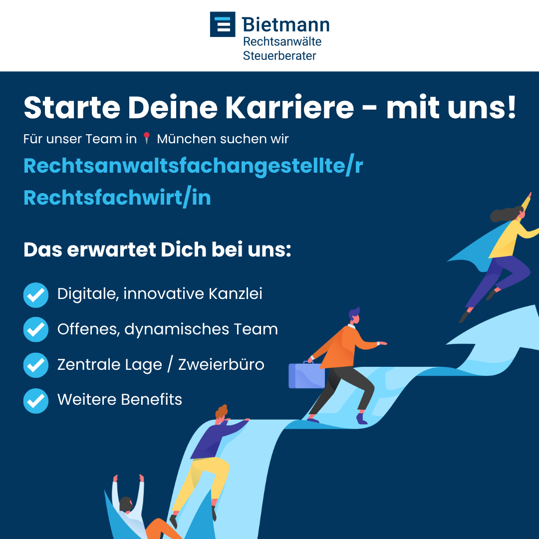 Bietmann Rechtsanwälte Steuerberater PartmbB Niederlassung München Facebook ad from Jun 20, 2026