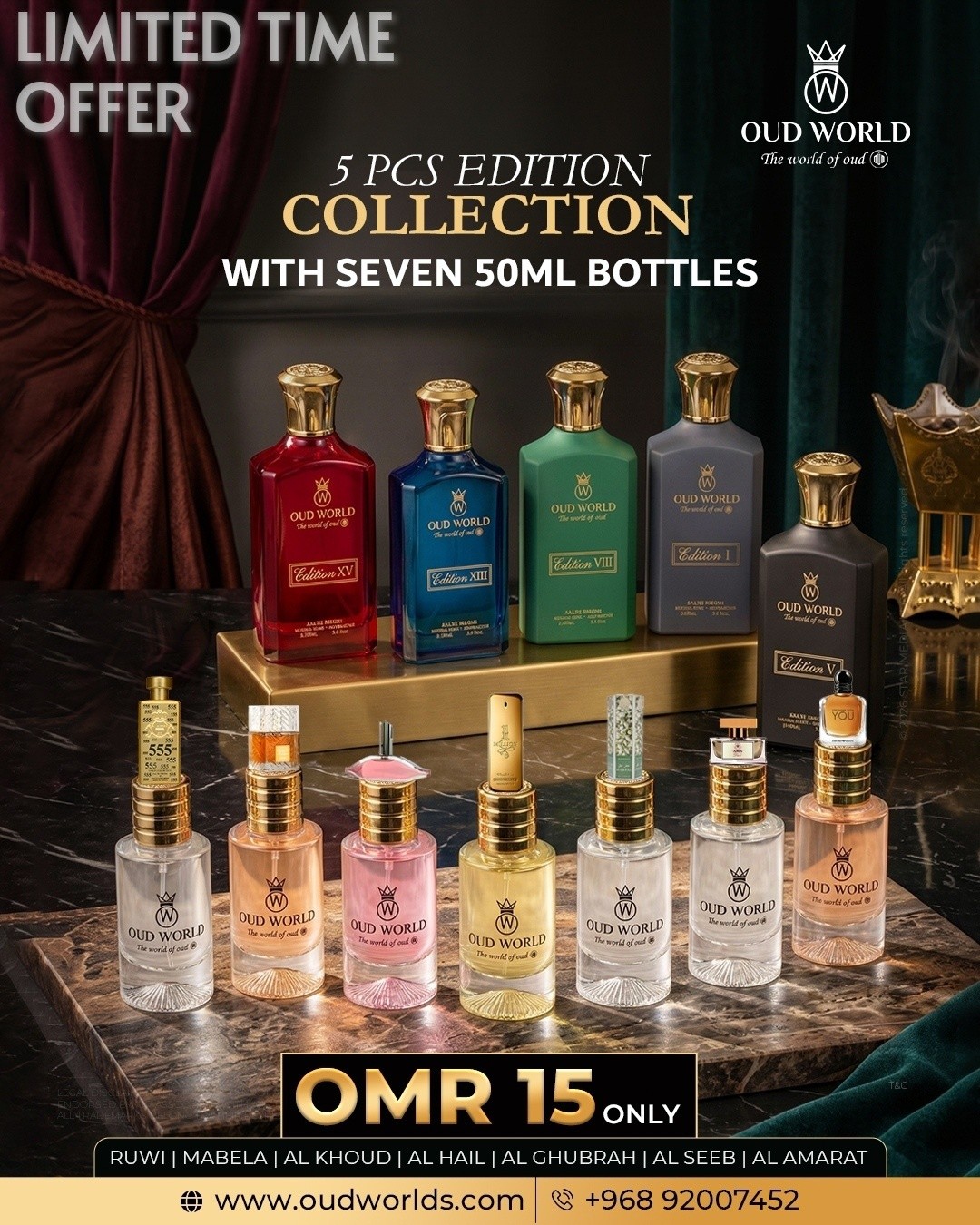 OUD WORLD OMAN Facebook ad: limited time offers and new launches