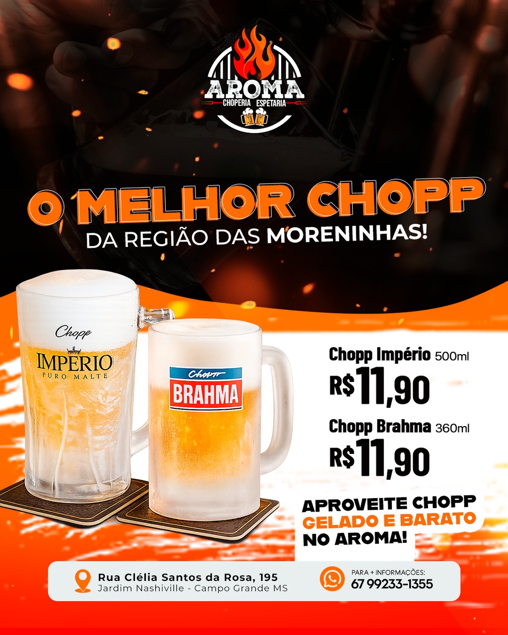 Aroma Choperia & Espetaria Facebook ad from Feb 17, 2026