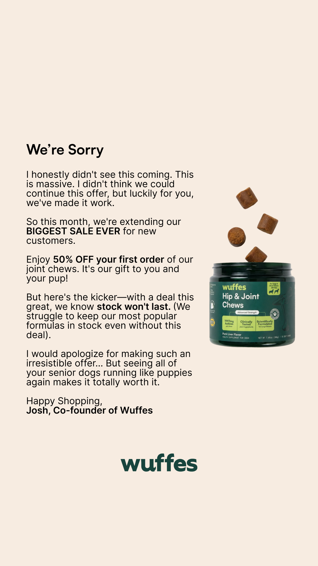 Wuffes Facebook ad
