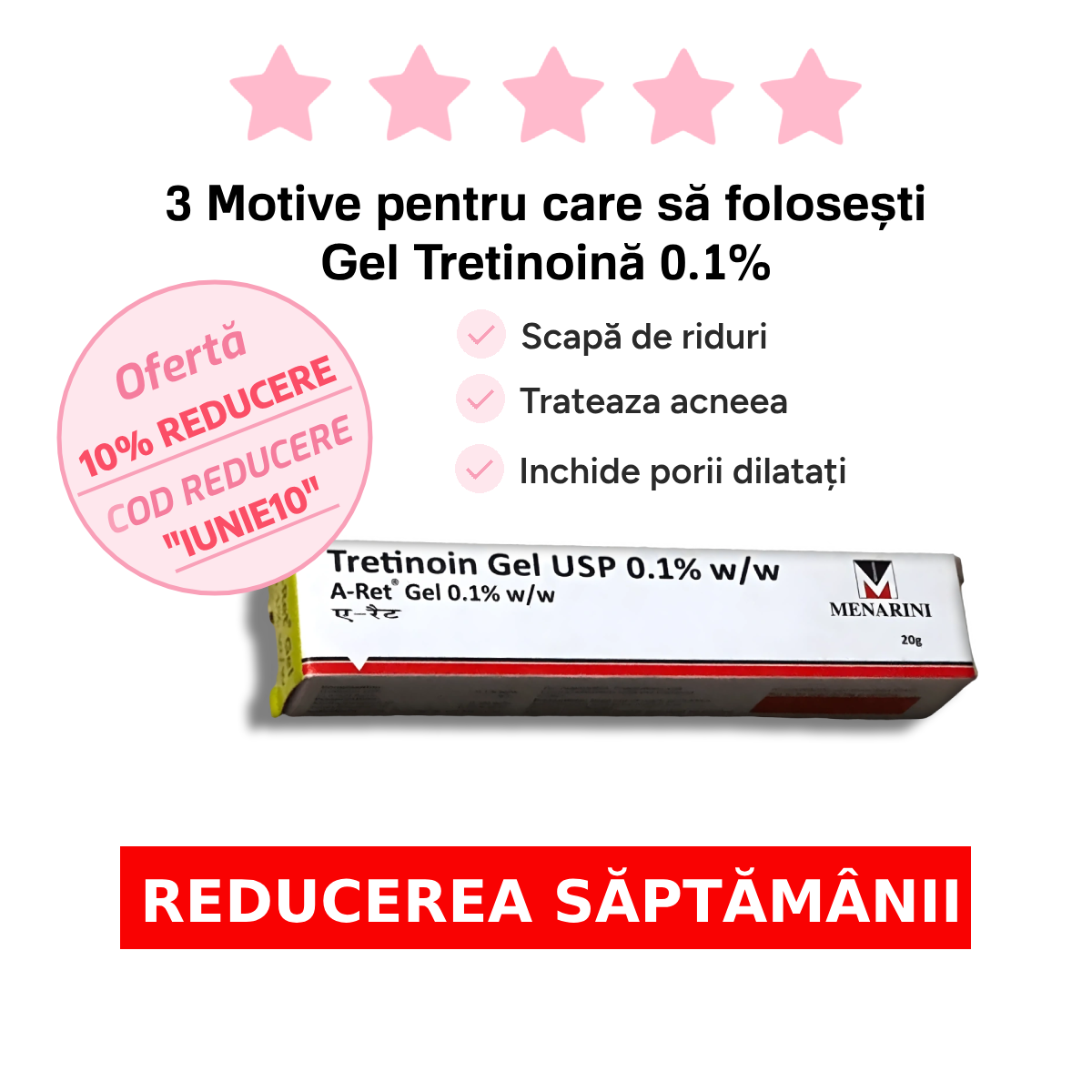 tretinoina.ro Facebook ad: 10% Reducere la tot cosul