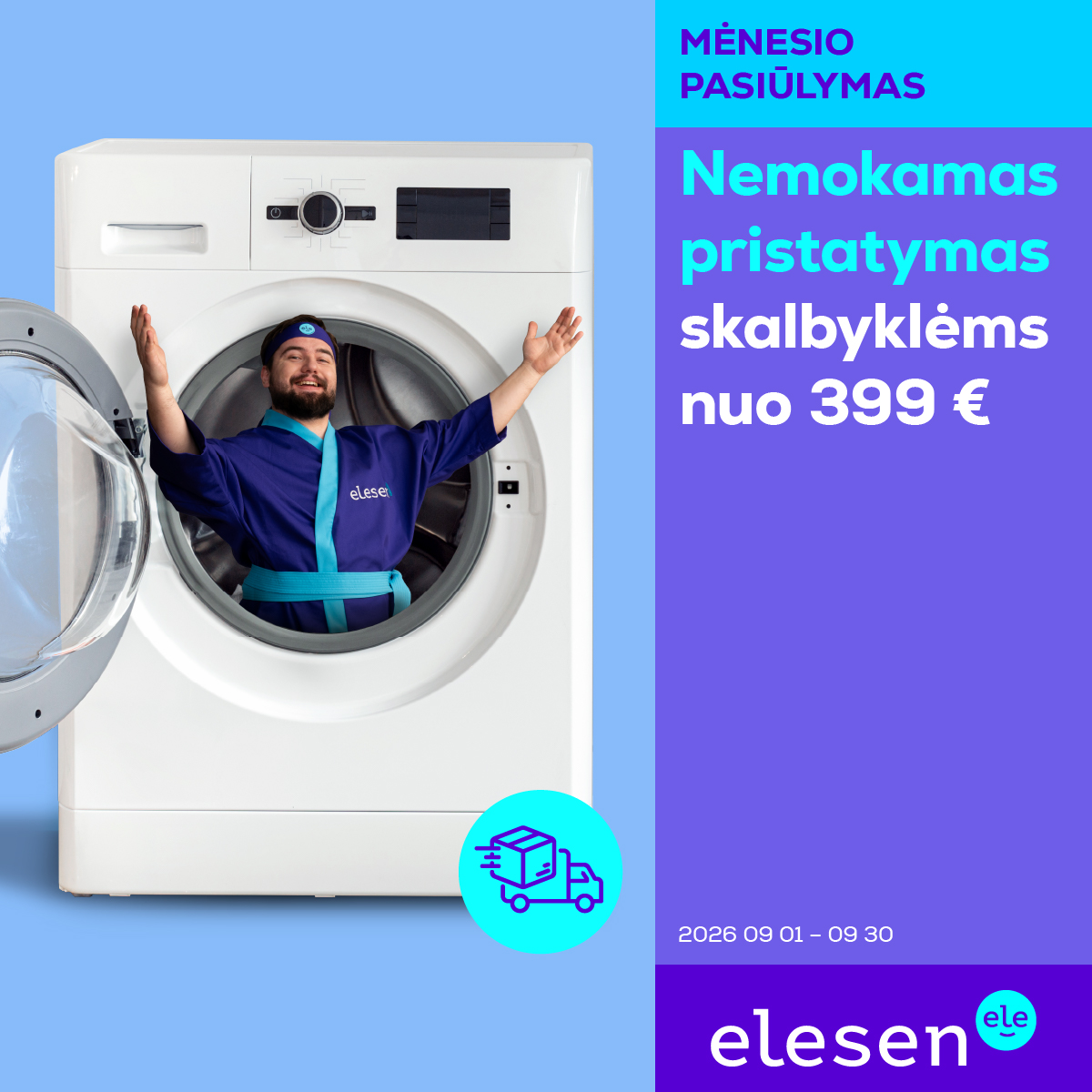 Elesen Facebook ad: Išsirink naują skalbyklę iš plataus asortimento nuo 399…