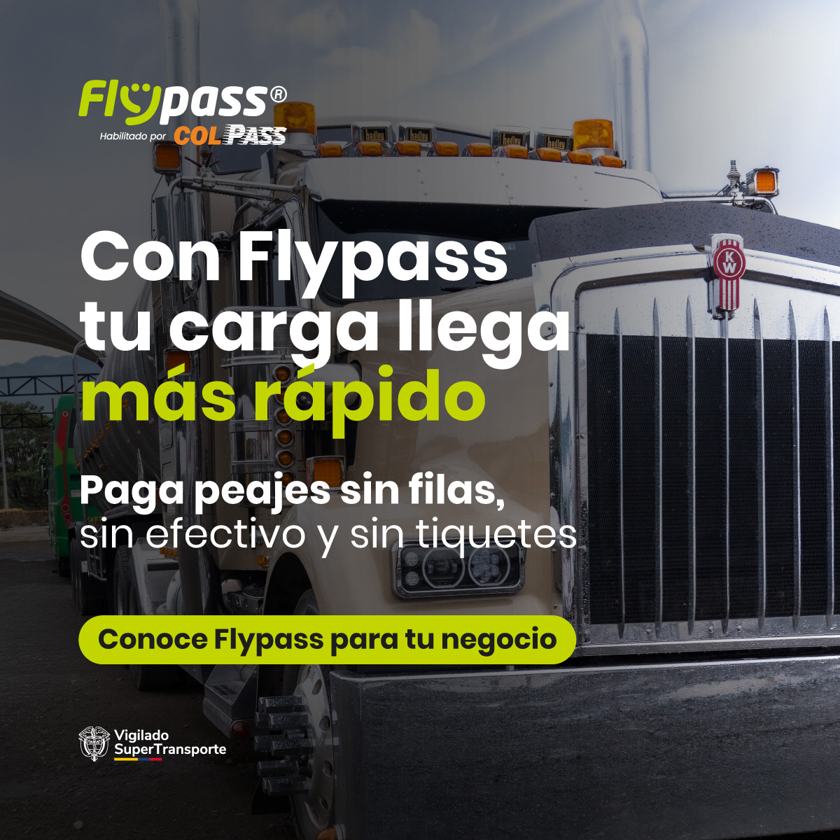 Flypass Colombia Facebook ad: Mueve tu vehículo sin filas y sin efectivo con Flypass