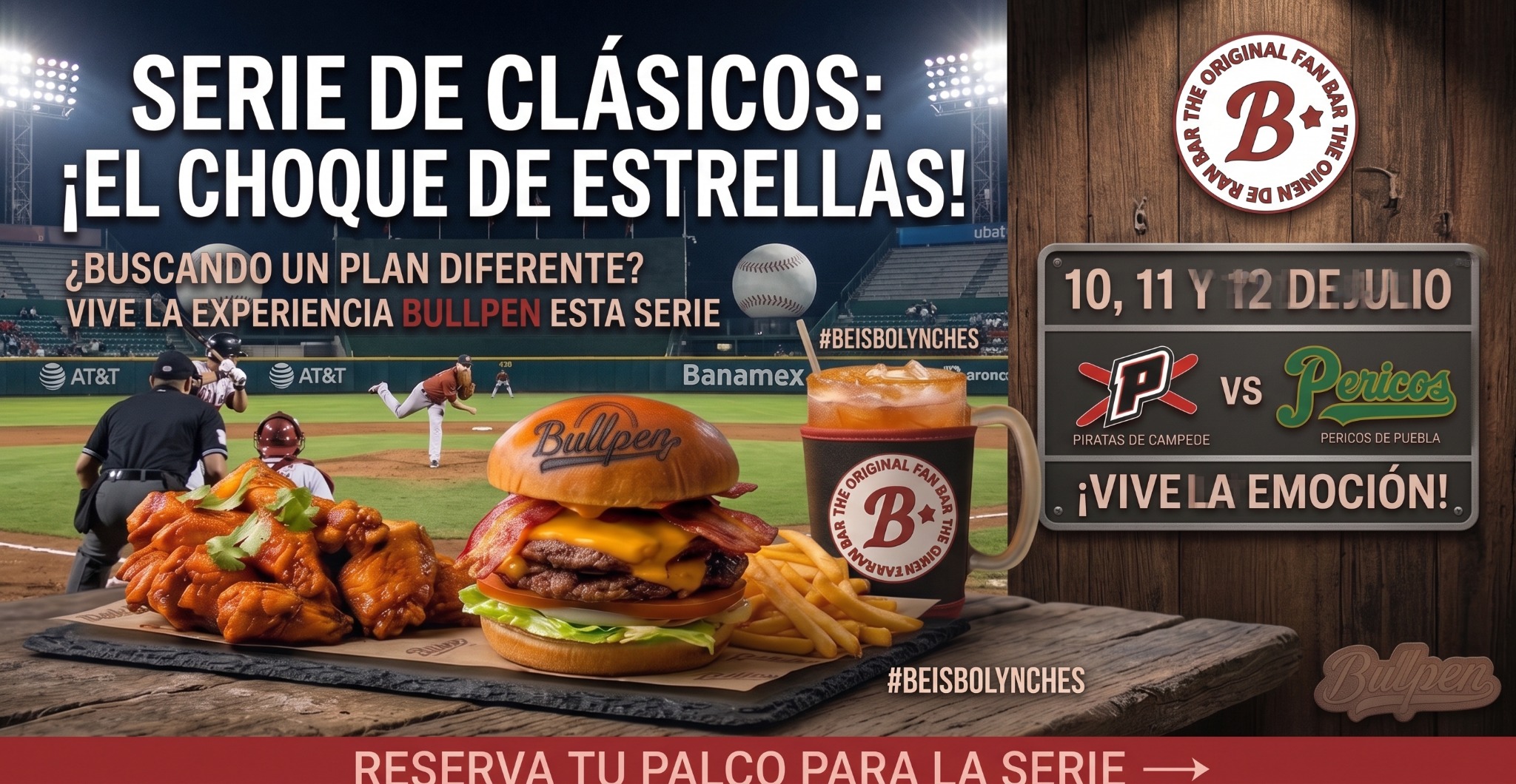 Bullpen Campeche Facebook ad: ¡Reserva con Combos y Descuentos!