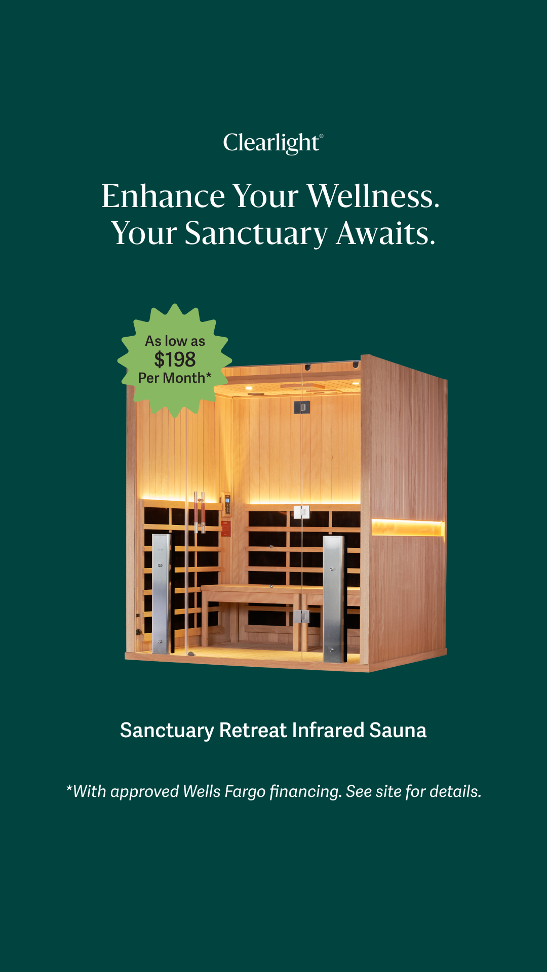 Clearlight Infrared Saunas Facebook ad