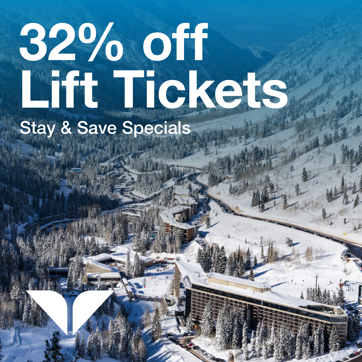 Snowbird Facebook ad: Stay & Save | Snowbird