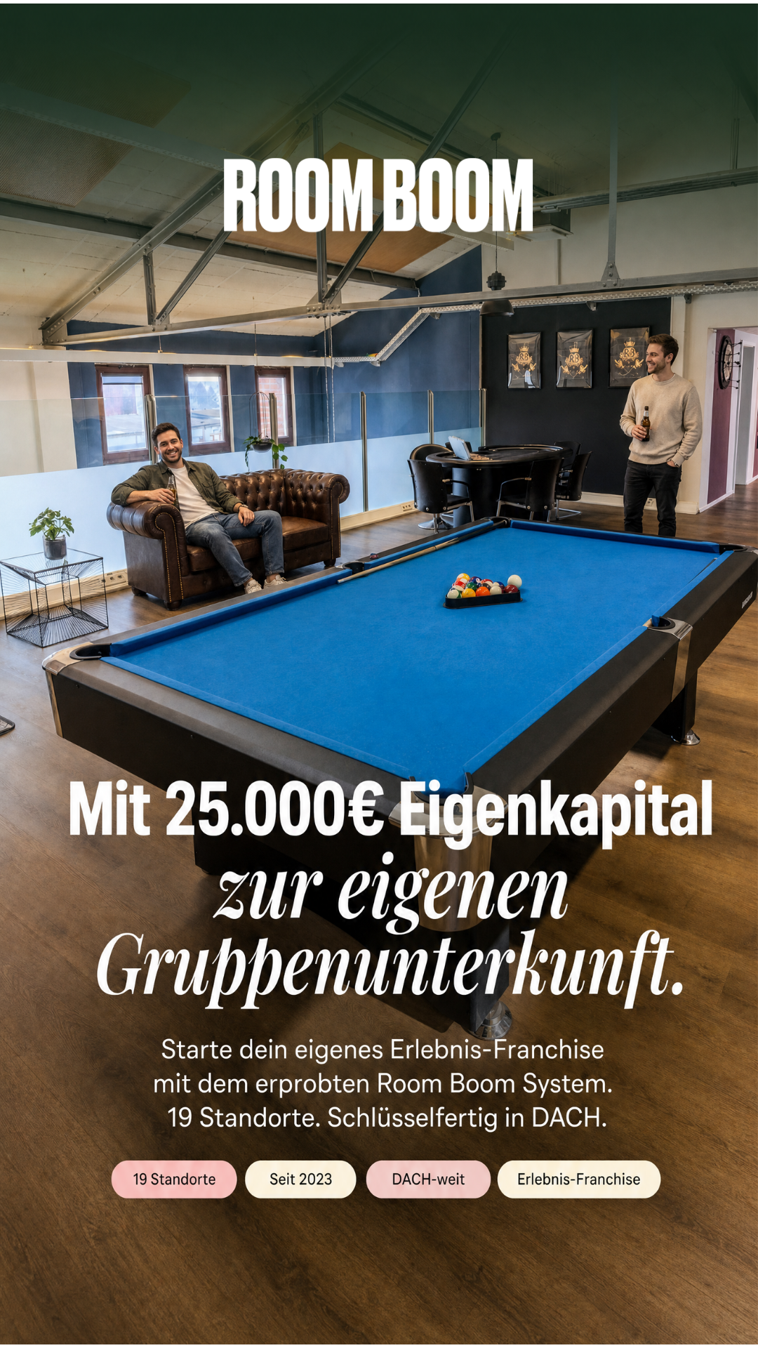 The Room Boom Guy Facebook ad: Suchst du ein Franchise?