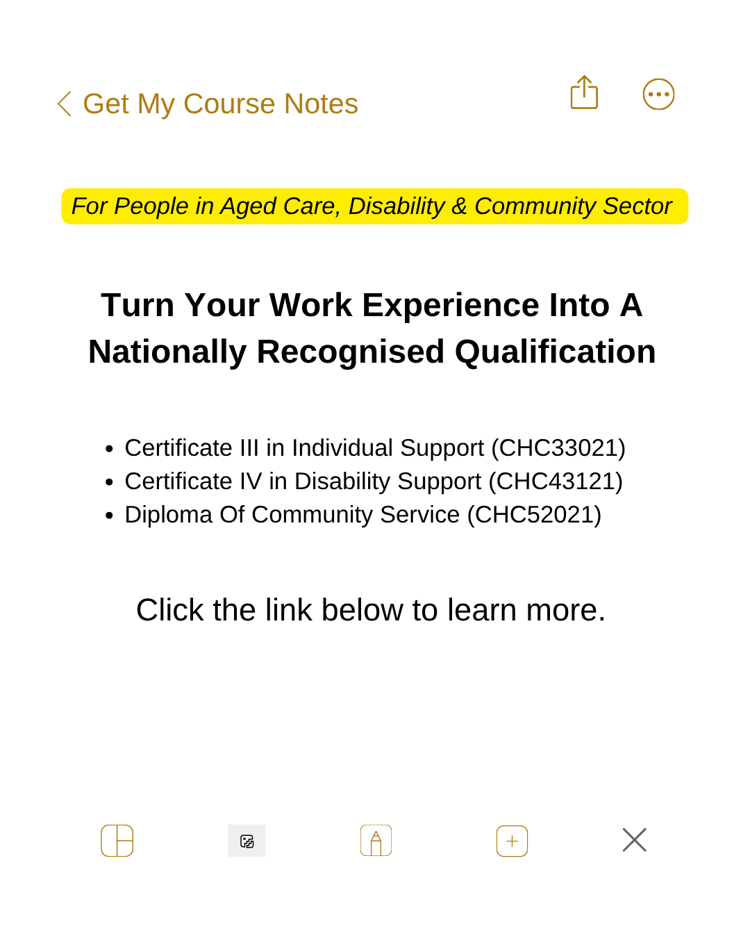 Getmycourse.com.au Facebook ad