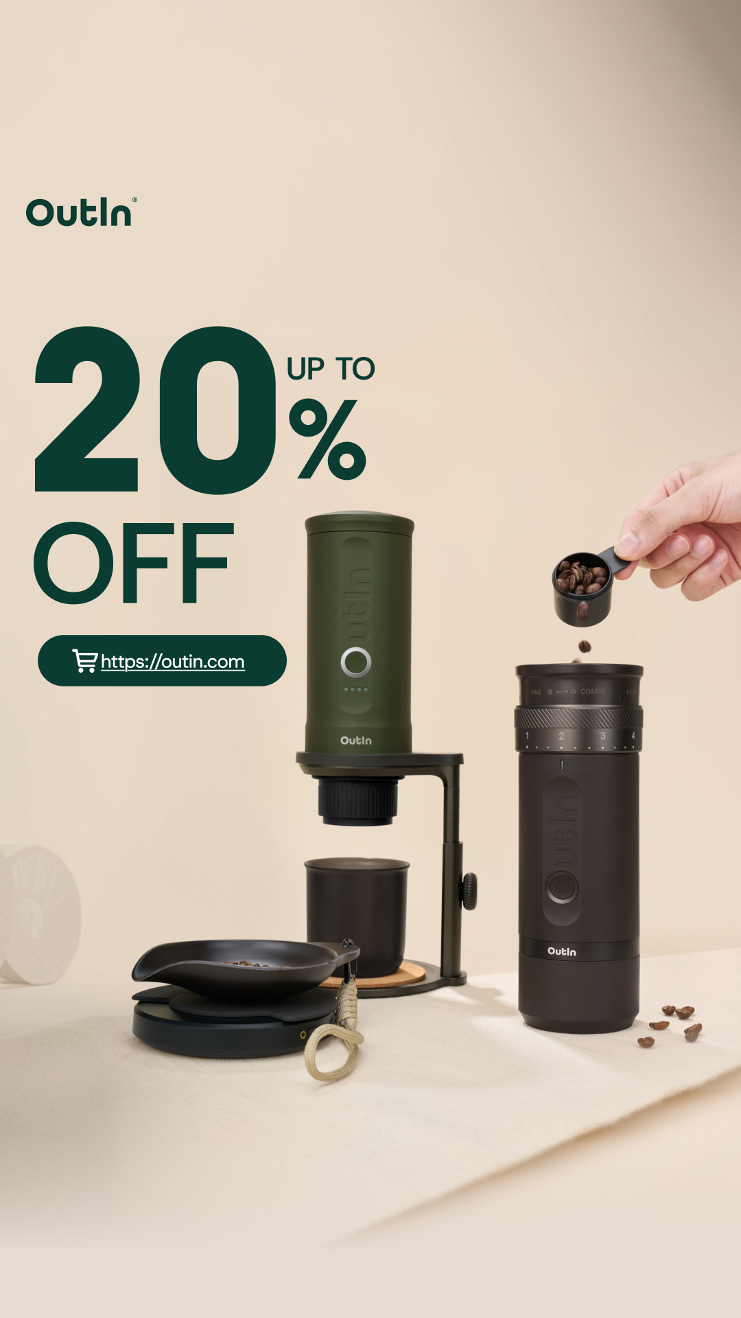 Outin Portable Electric Espresso Machine Facebook ad