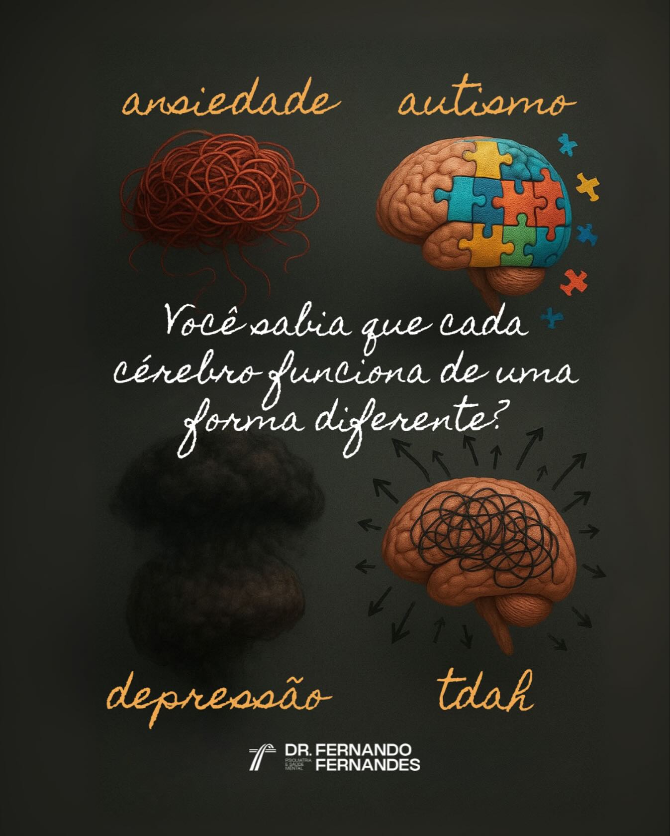 Dr. Fernando Fernandes Facebook ad: Cada cérebro carrega sua própria forma de sentir…