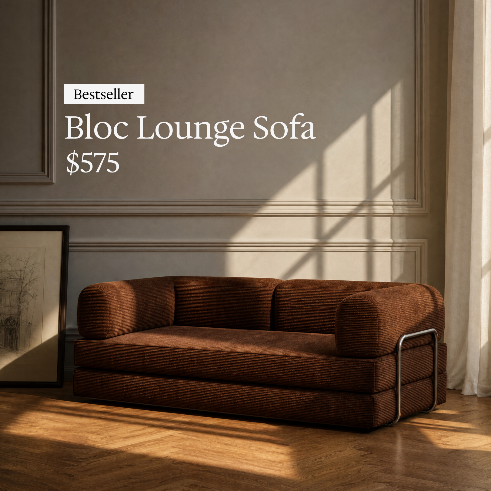 The Essential Facebook ad: Bloc Lounge Sofa