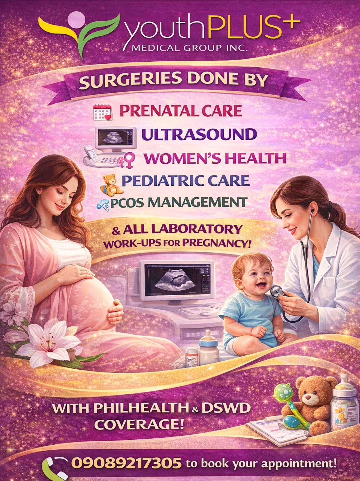Youthplus Medical Group Facebook ad: Caring for two hearts, every step of the…