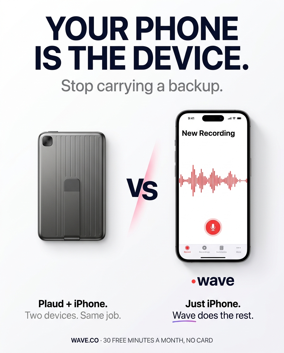 Wave AI Note Taker Facebook ad
