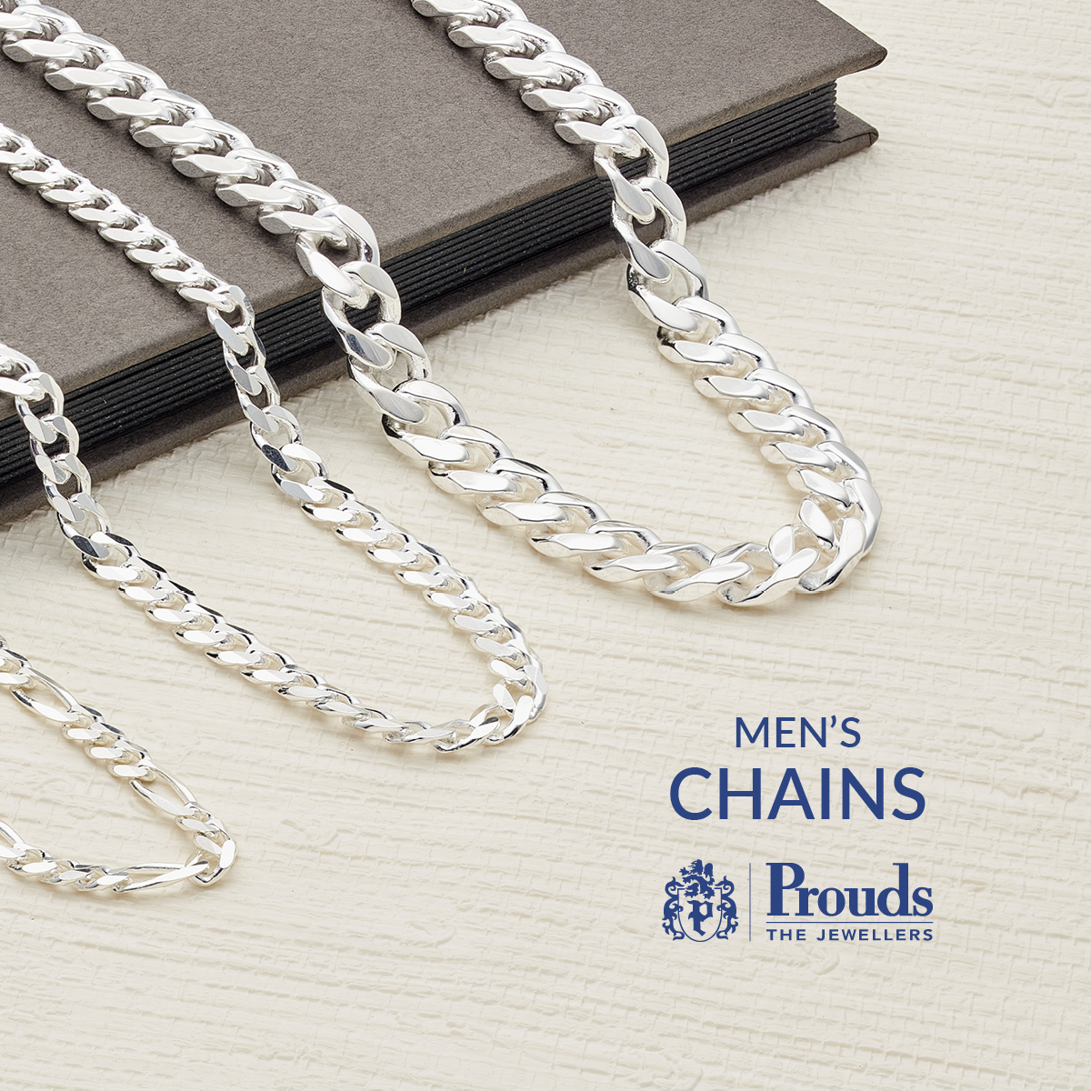 Prouds the Jewellers Facebook ad: Silver Chains for Him