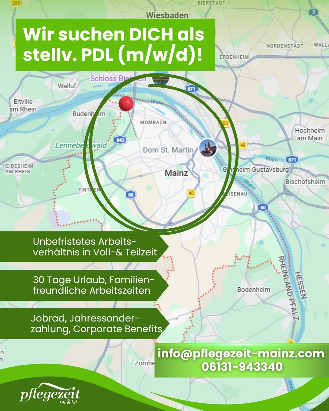 Pflegezeit rat&tat Facebook ad: Stellvertretende Pflegedienstleitung (m/w/d) in Mainz…