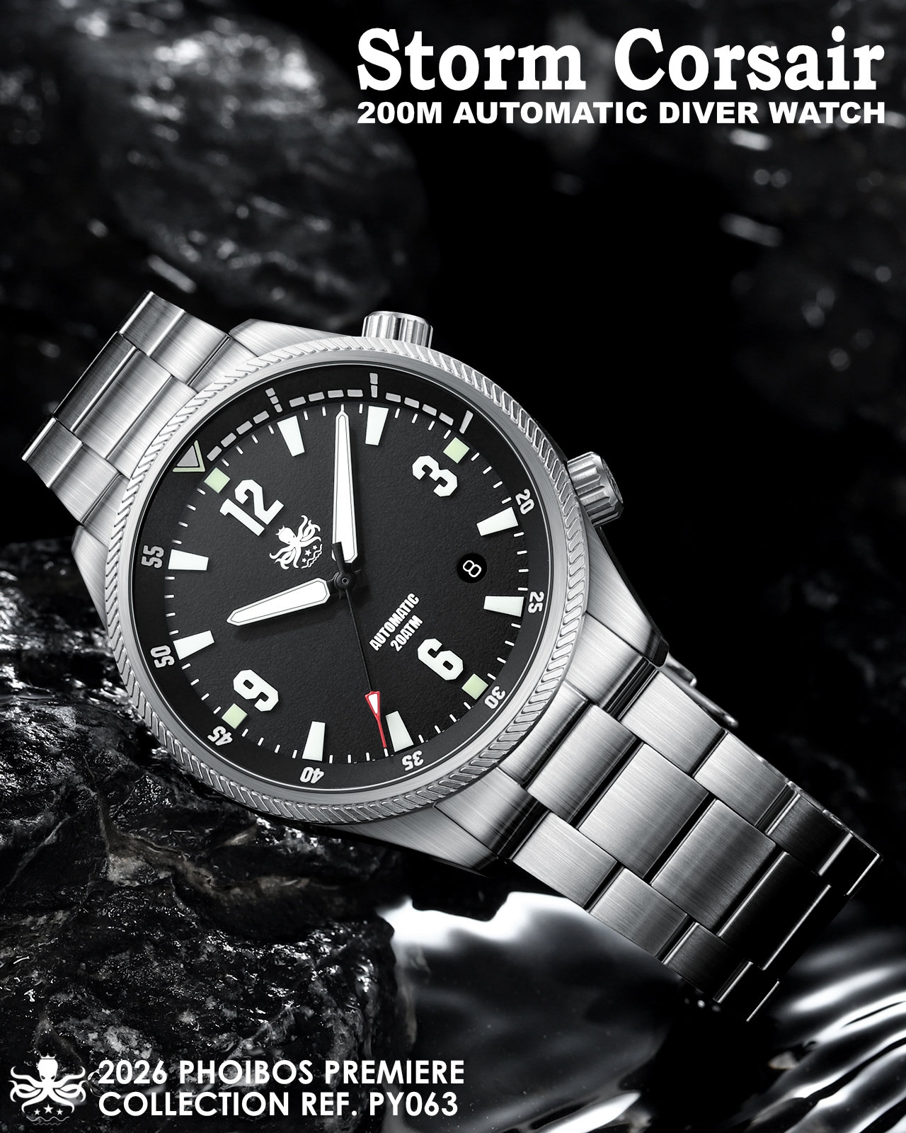 Phoibos Watch Facebook ad: Introducing the Storm Corsair (REF.PY063), the crown jewel…