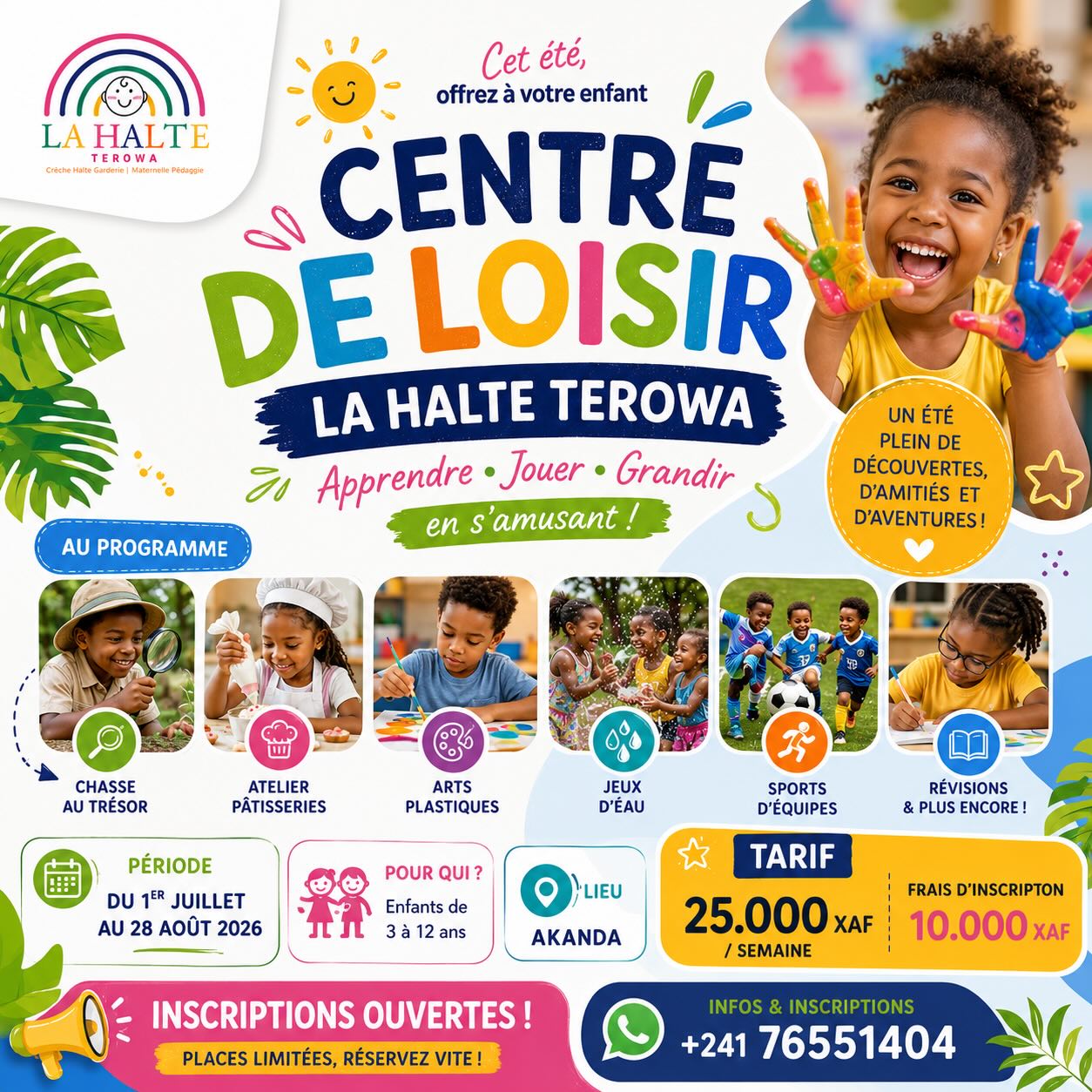 La.Halte.Terowa Facebook ad: LES VACANCES COMMENCENT À LA HALTE TEROWA!
