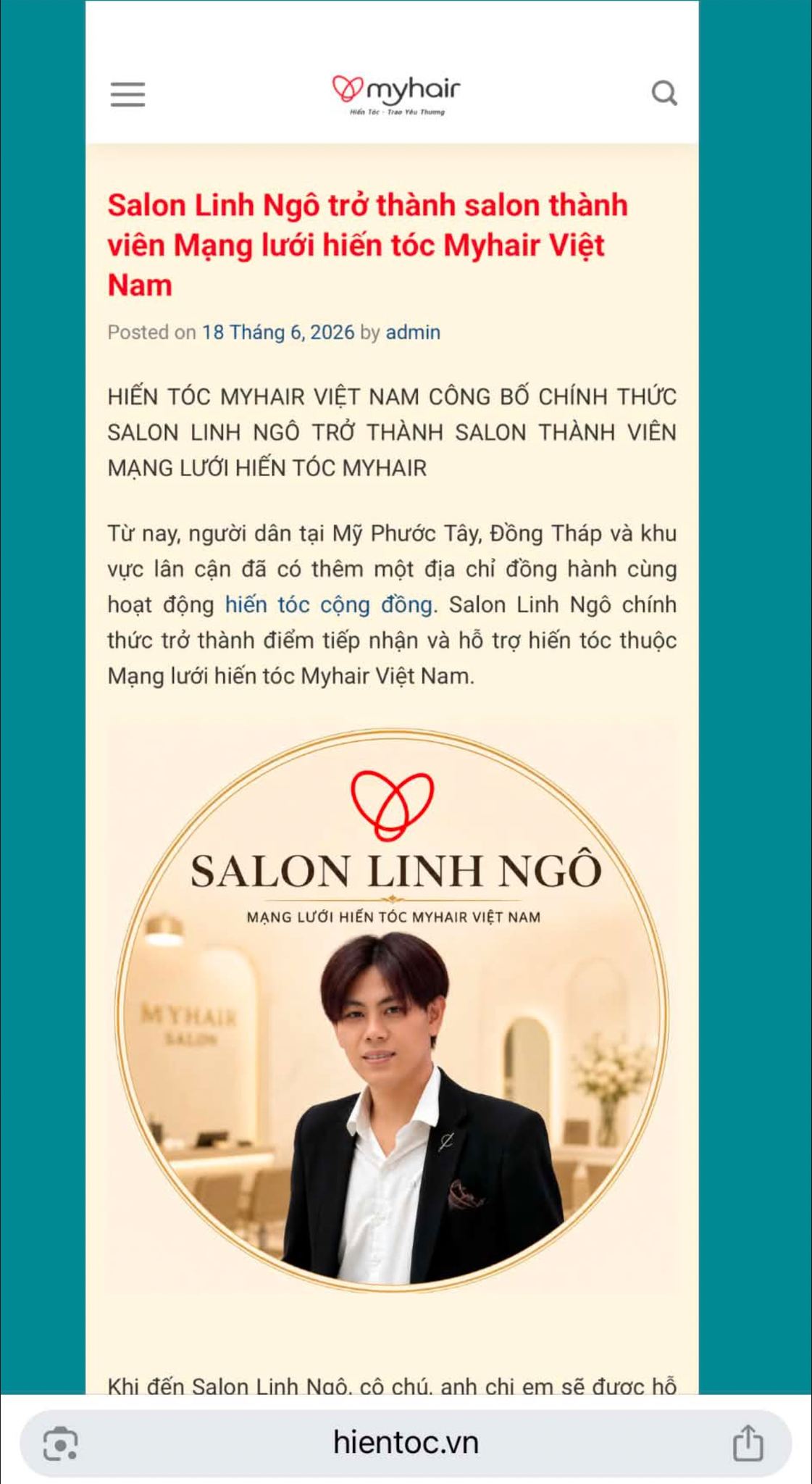 Linh Ngô Hair Salon TX Cai Lậy Facebook ad