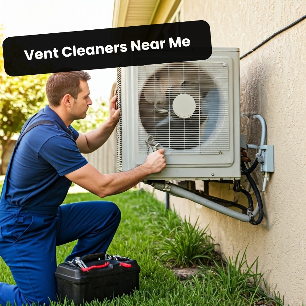 Thesearchhound Starburst Facebook ad: Vent Cleaners Near Me. Cleaner Vents, Happier Home!