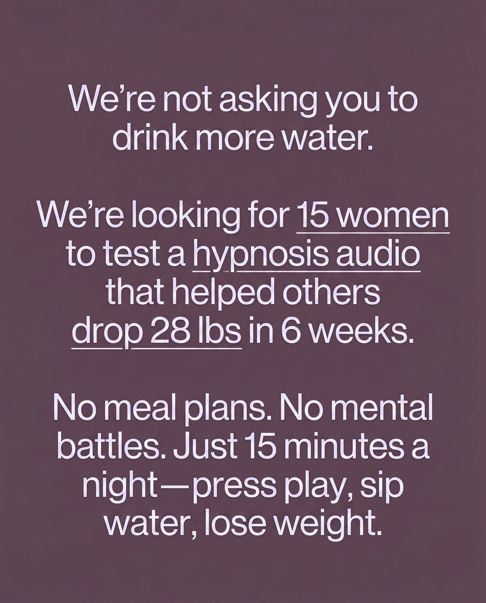 Kure for Hypnotherapy Facebook ad