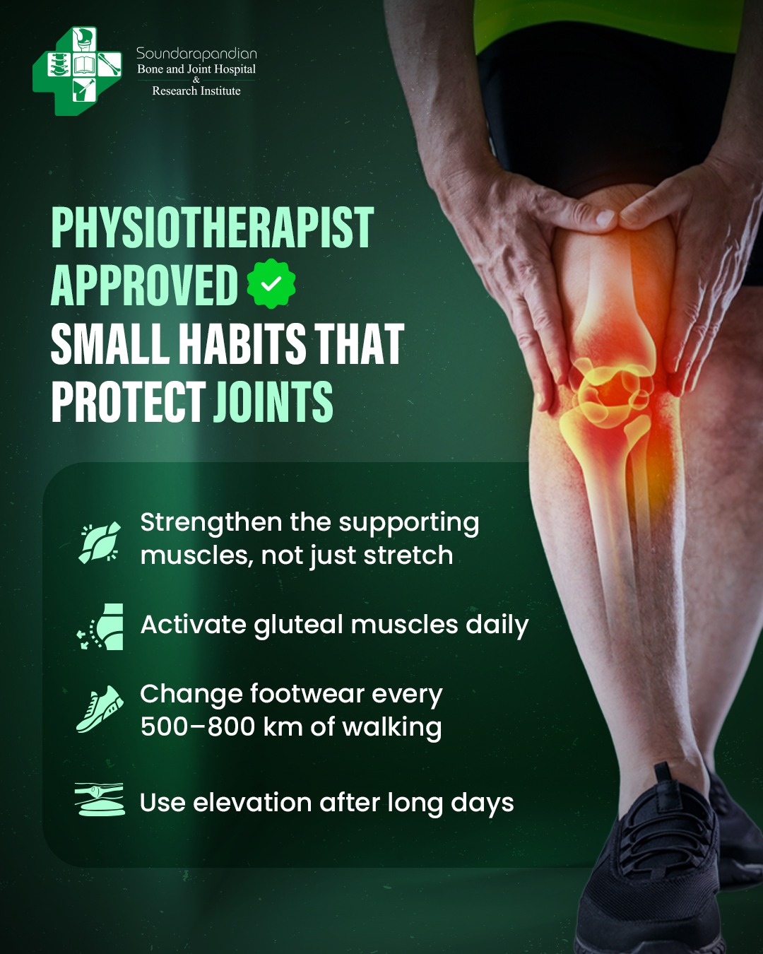Soundarapandian Bone and Joint Hospital Facebook ad: Strong joints aren’t built overnight, they’re protected by…