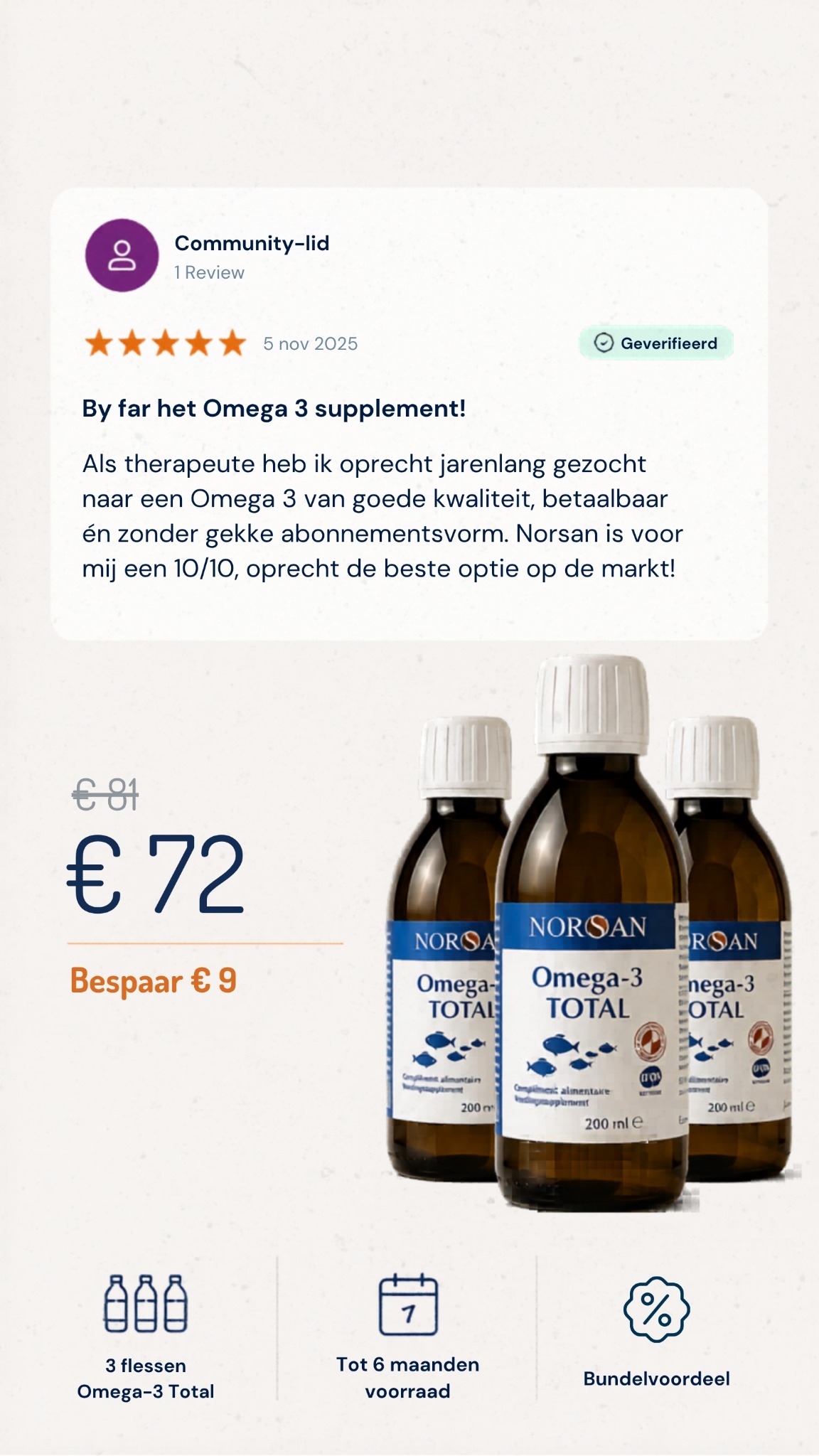 Norsan Nederland Facebook ad: % Voordeelbundel
