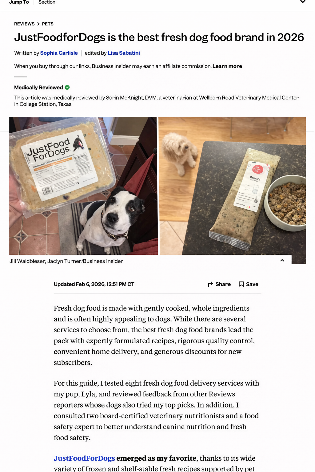 Just Food For Dogs Facebook ad