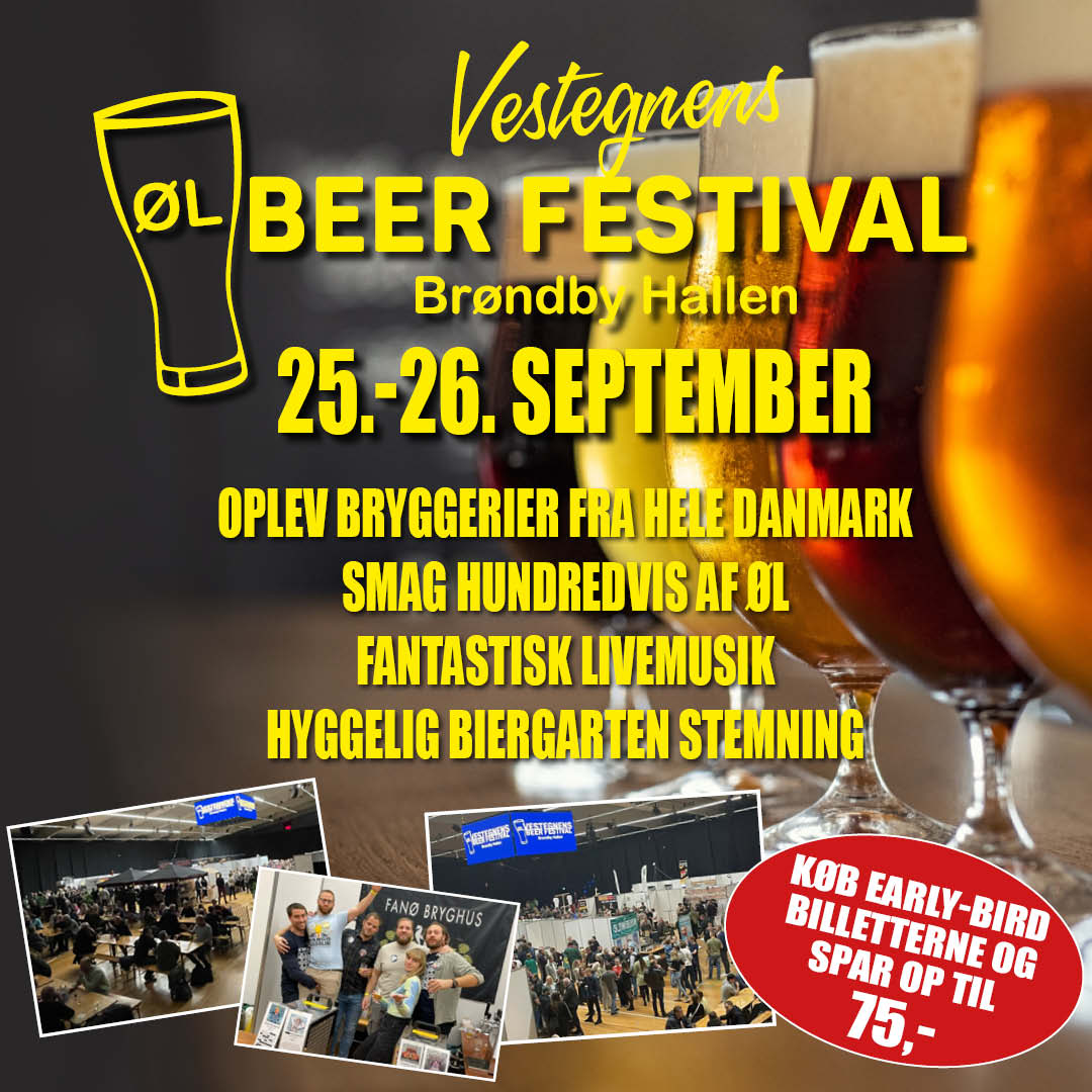 JH Arrangementer Facebook ad: Vestegnens Beer Festival i Brøndby Hallen