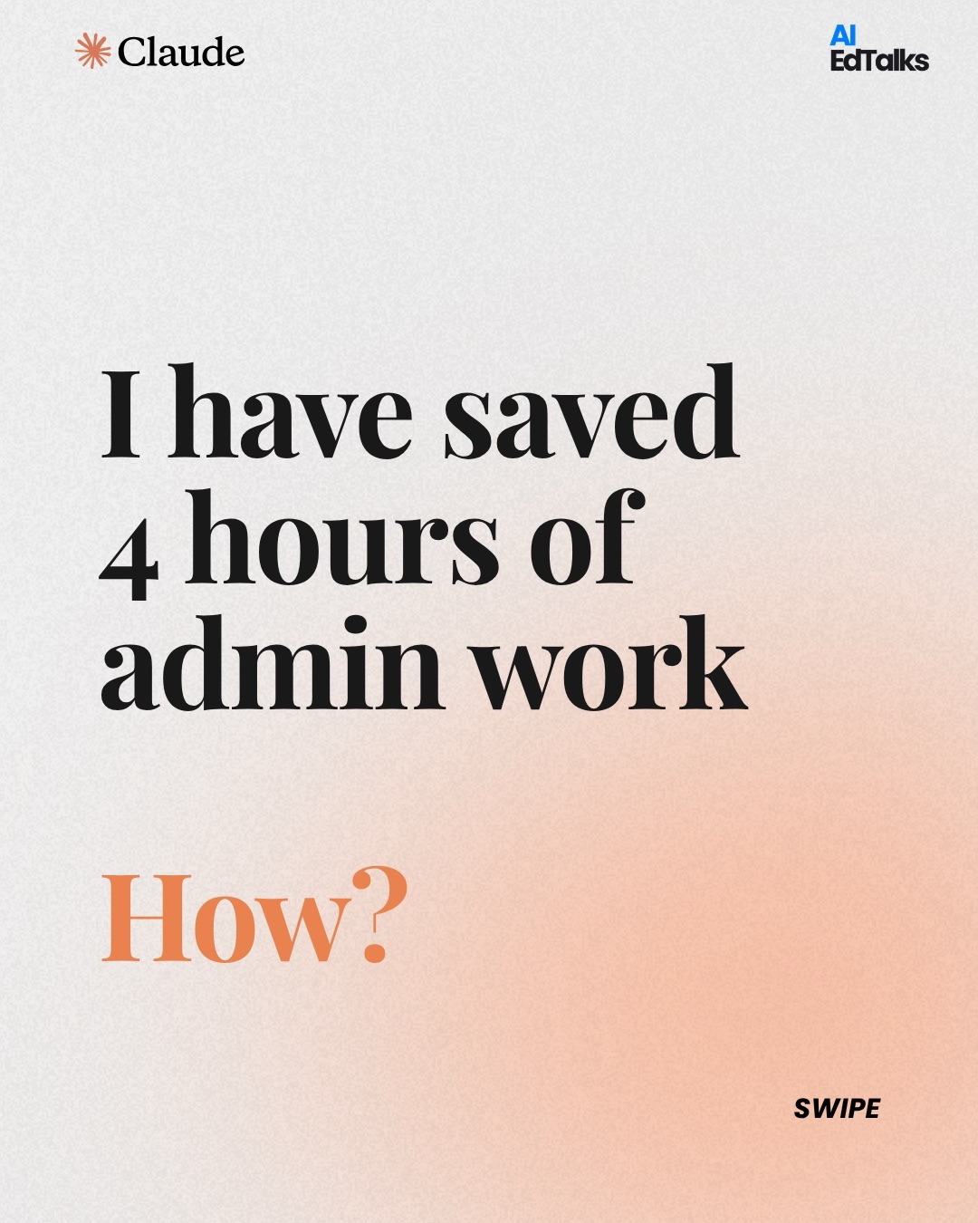 AIEdTalks Facebook ad: Stop doing busywork.