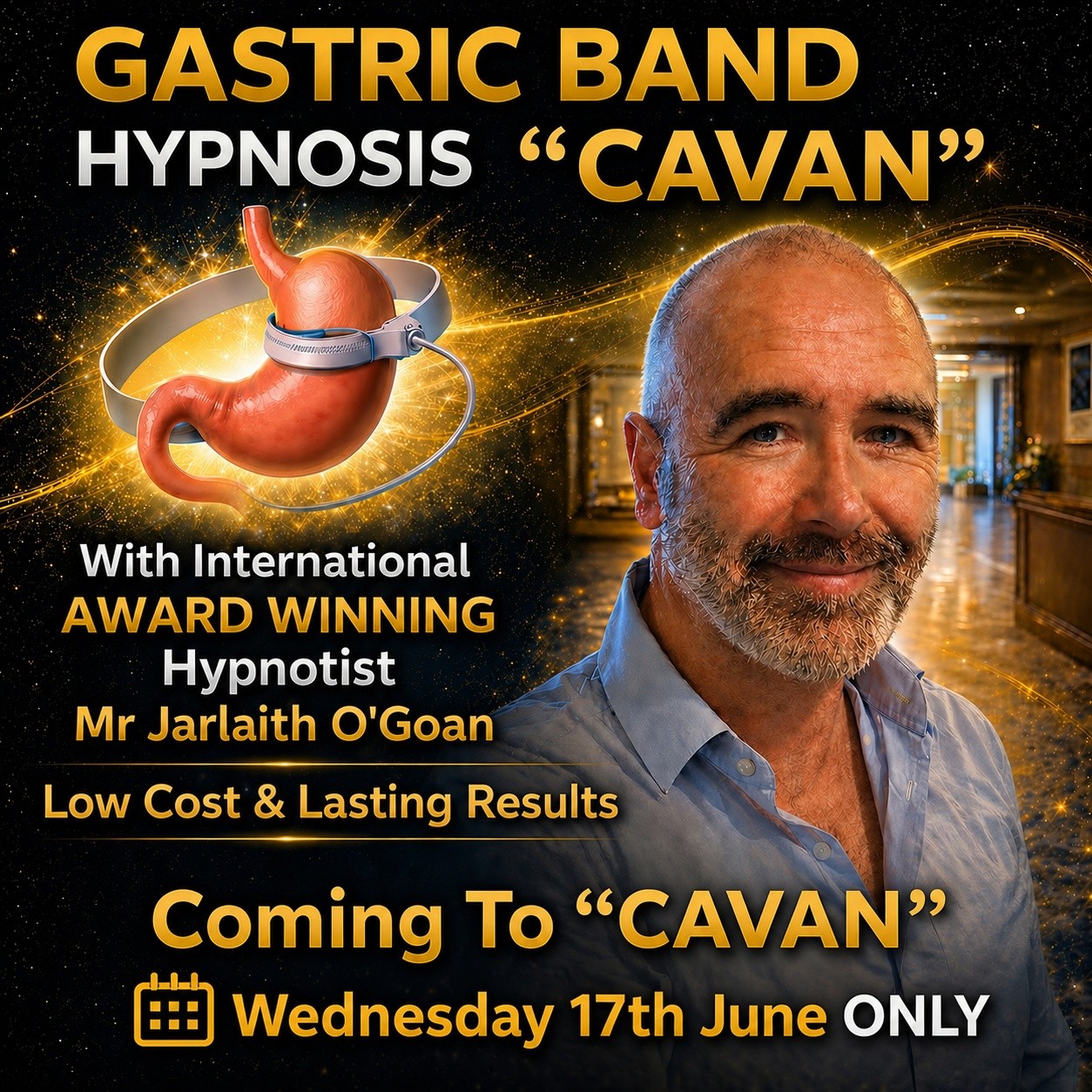 Jarlaith O'Goan Hypnotist Facebook ad: ππΌπππππΎ π½πΌππΏ ππππππππ