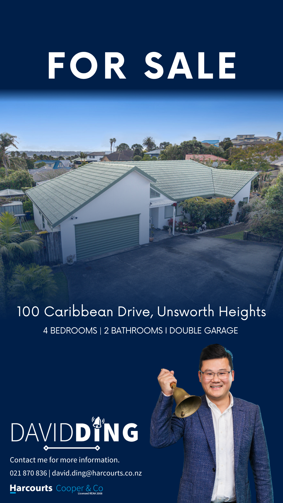 David Ding Real Estate Facebook ad: 100 Caribbean Drive, Unsworth Heights