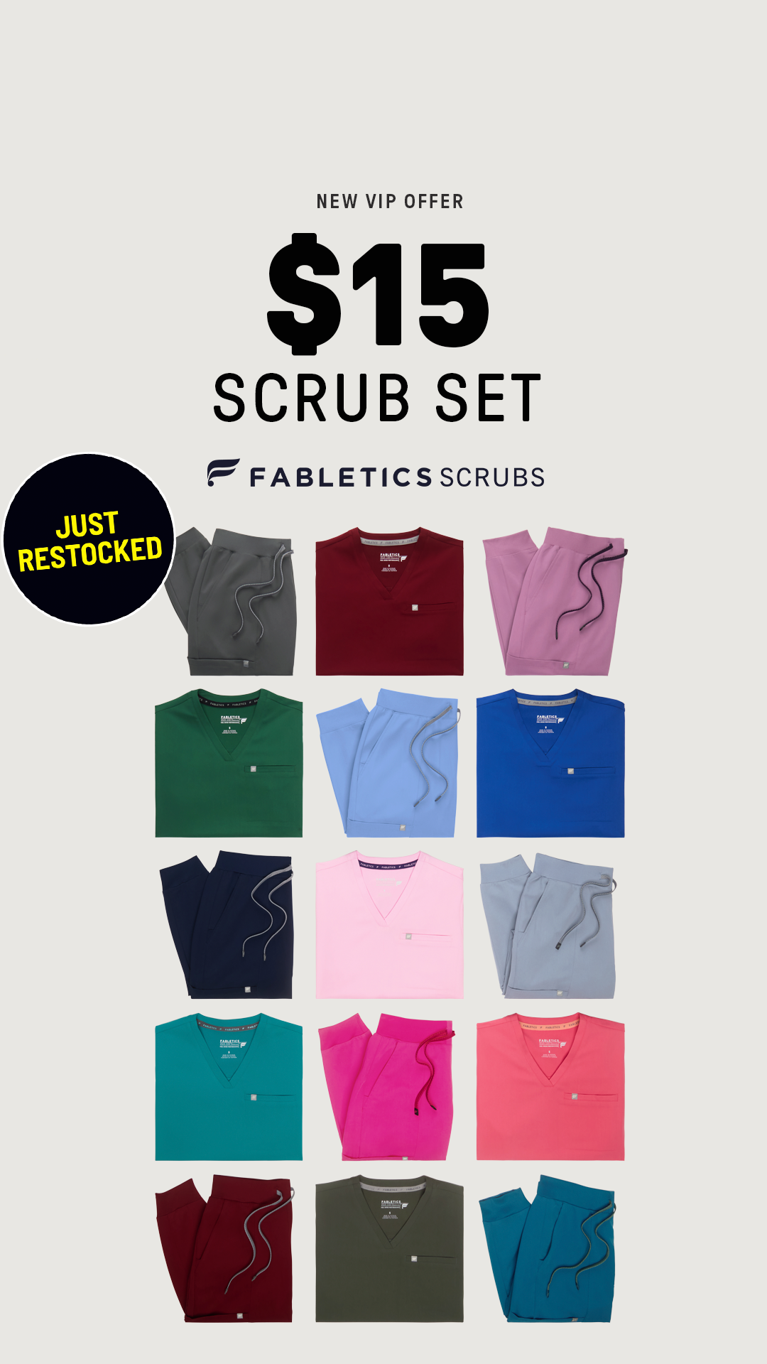 Fabletics Scrubs Facebook ad