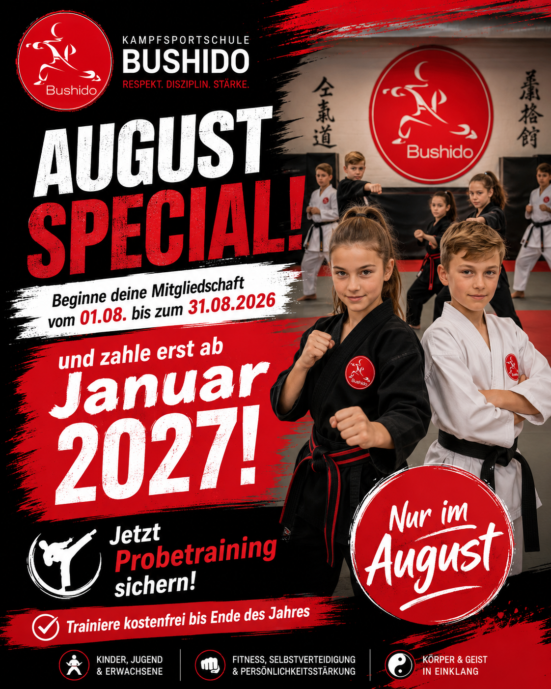 Kss-Bushido Facebook ad: **Augustaktion bei Bushido!**