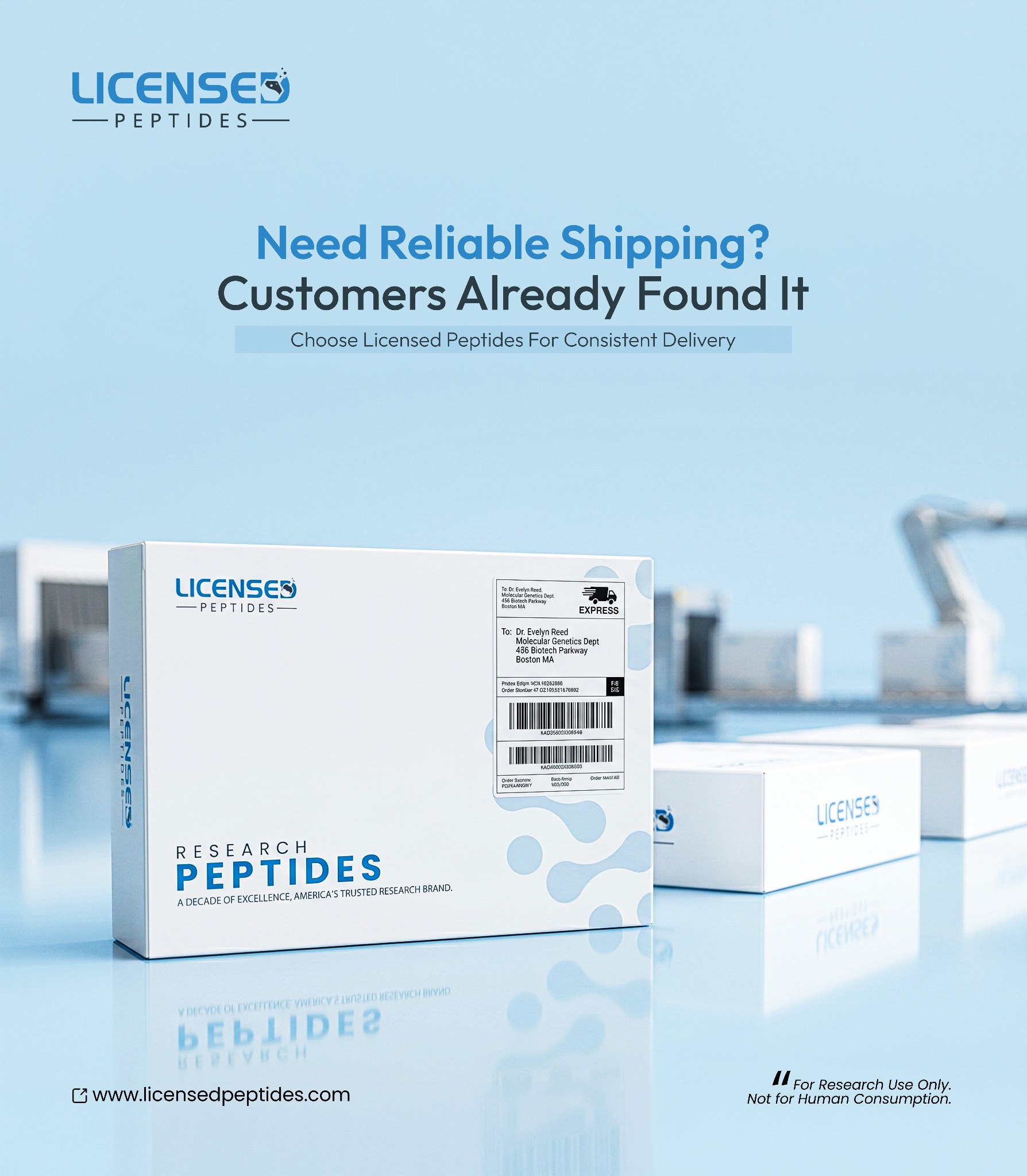 LicensedPeptides.com Facebook ad: You’ve Done The Research. Stop.