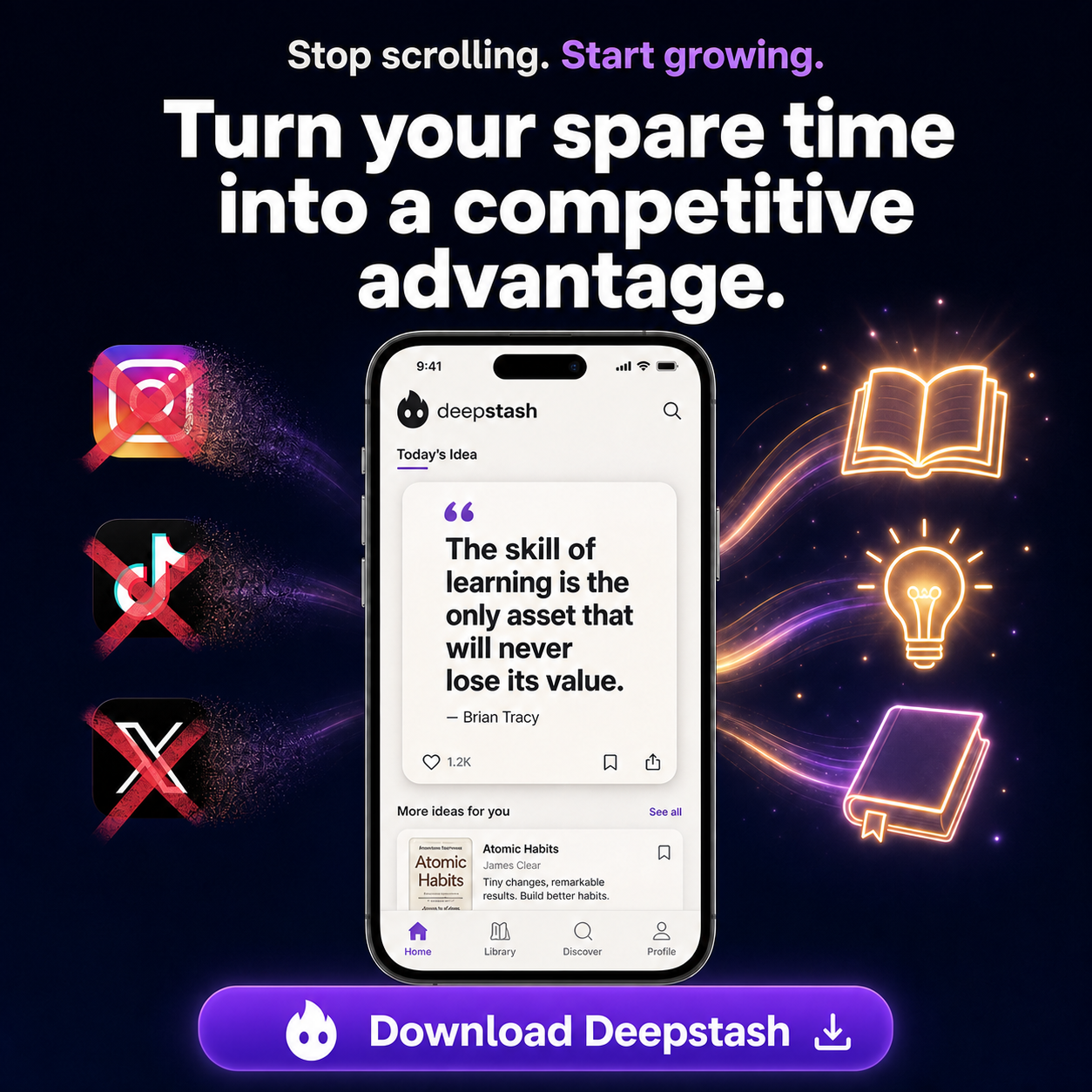 Deepstash Facebook ad