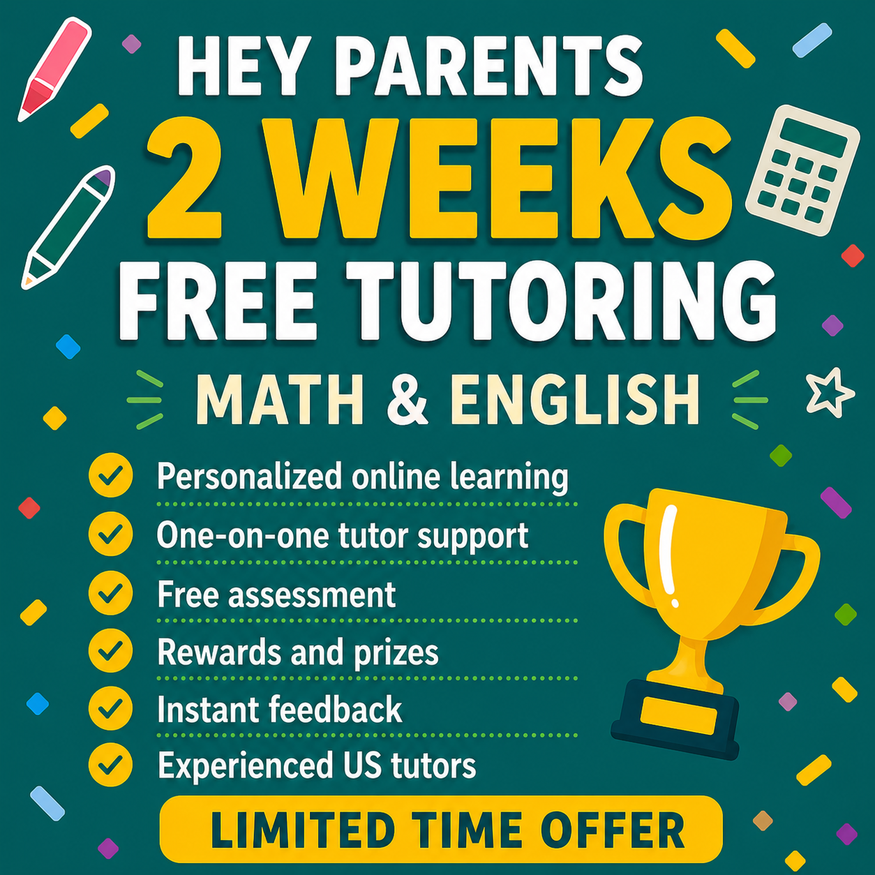 APLUS America - Math and English Facebook ad