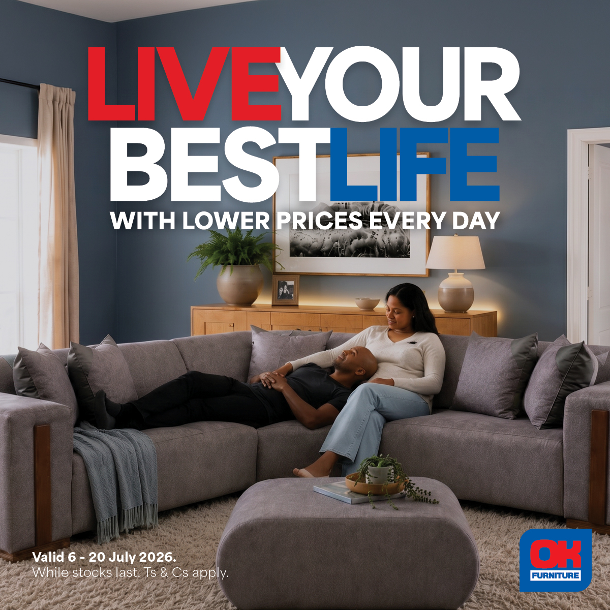 OK Furniture Facebook ad: Your best life starts here!