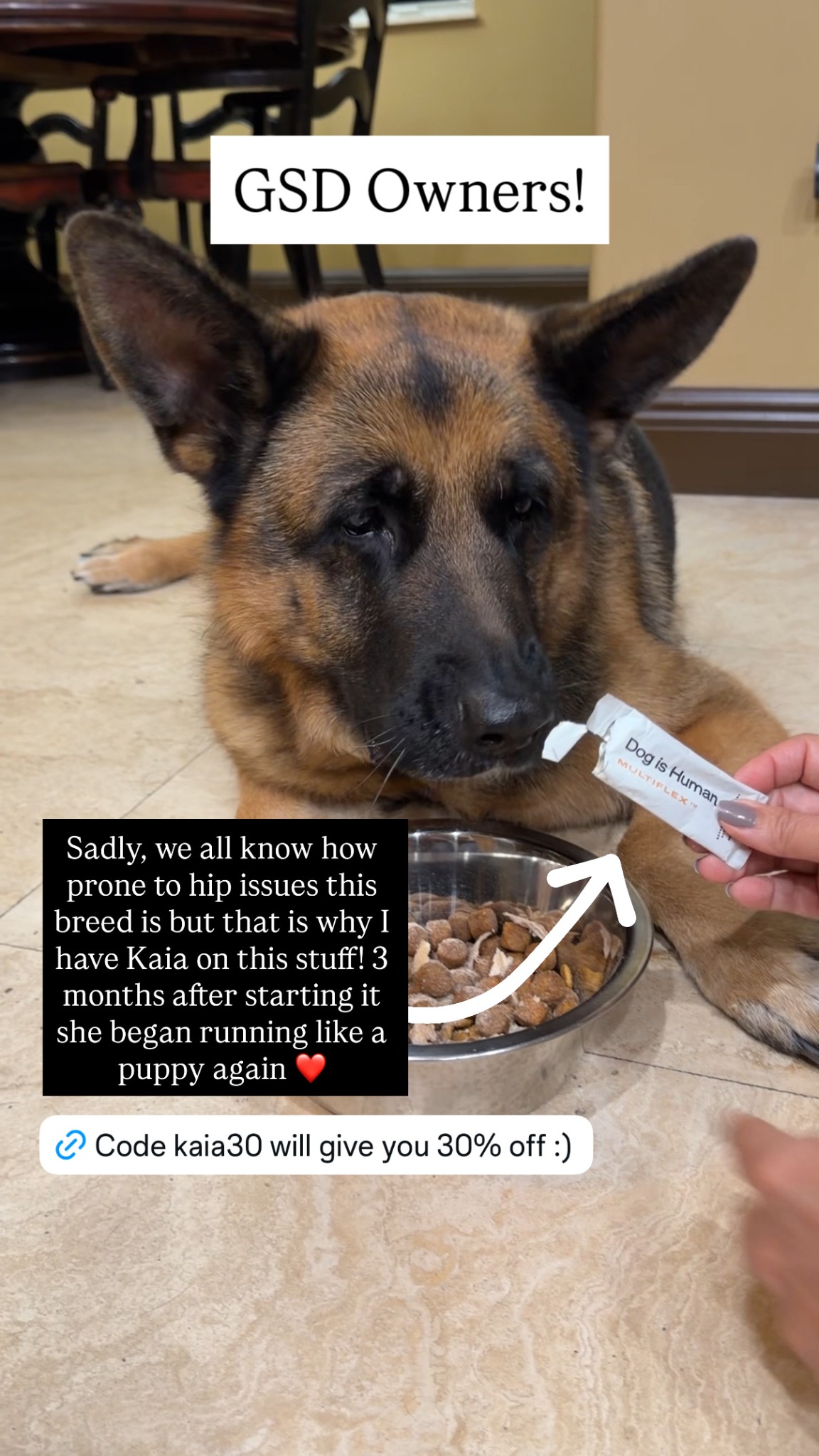 Kaia Bear Facebook ad: Daily Hip & Joint Care, Real Results