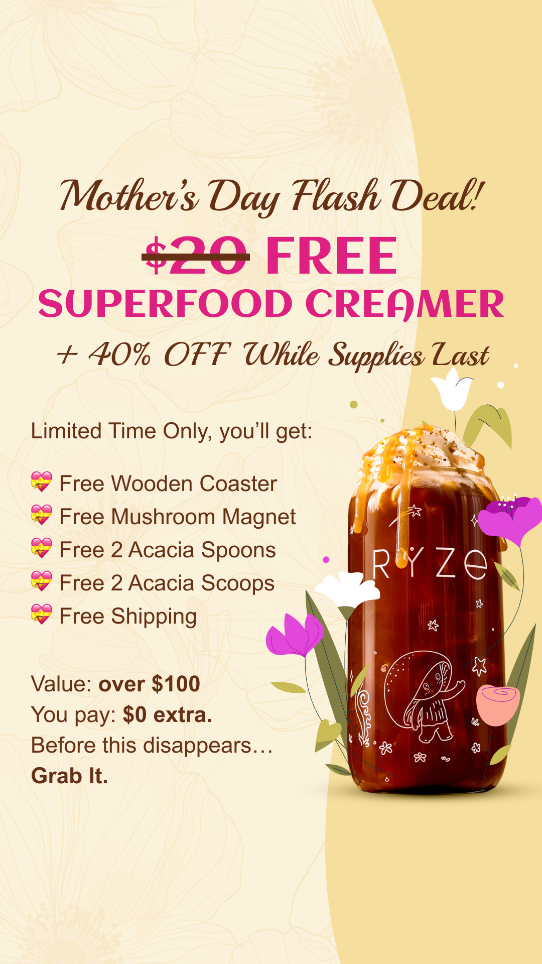 RYZE Superfoods Facebook ad