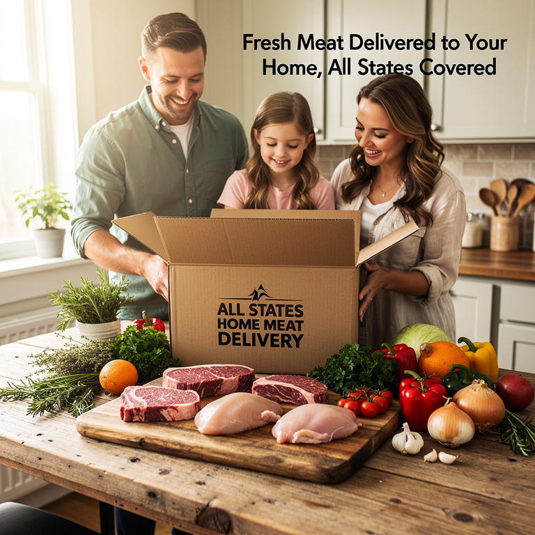 QuickSearches Upflow Facebook ad: Affordable Home Meat Delivery All States.