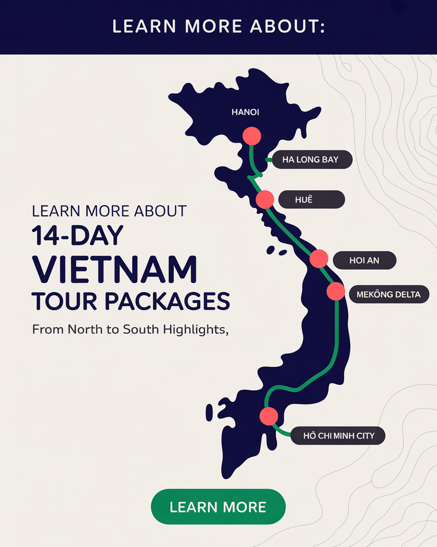 Info Prozone Travel Facebook ad: Guide to 14-Day Vietnam Tour Packages